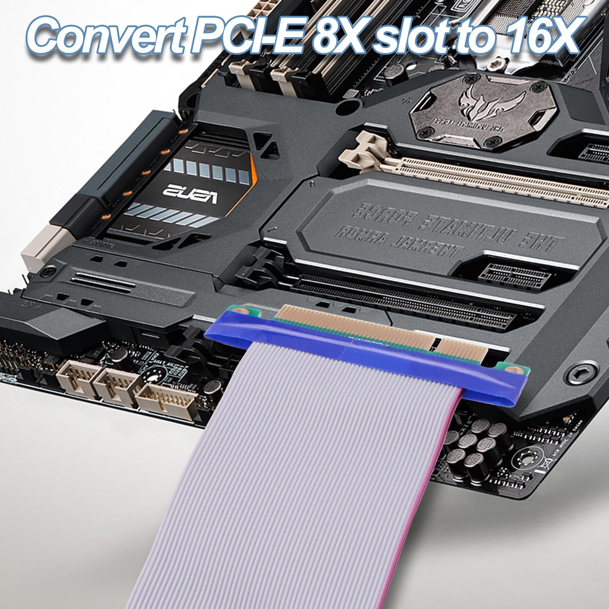 PCI-E 8X a 16X Slot Riser Card Adattatore PCI Express 8x a 16x Riser Card Converter Extension Cable Extender per schede grafiche SSD RAID -19 cm