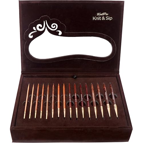 KNITPRO Set Knit & Sip, Black, 3,5-8 mm 60, 80, 100 cm