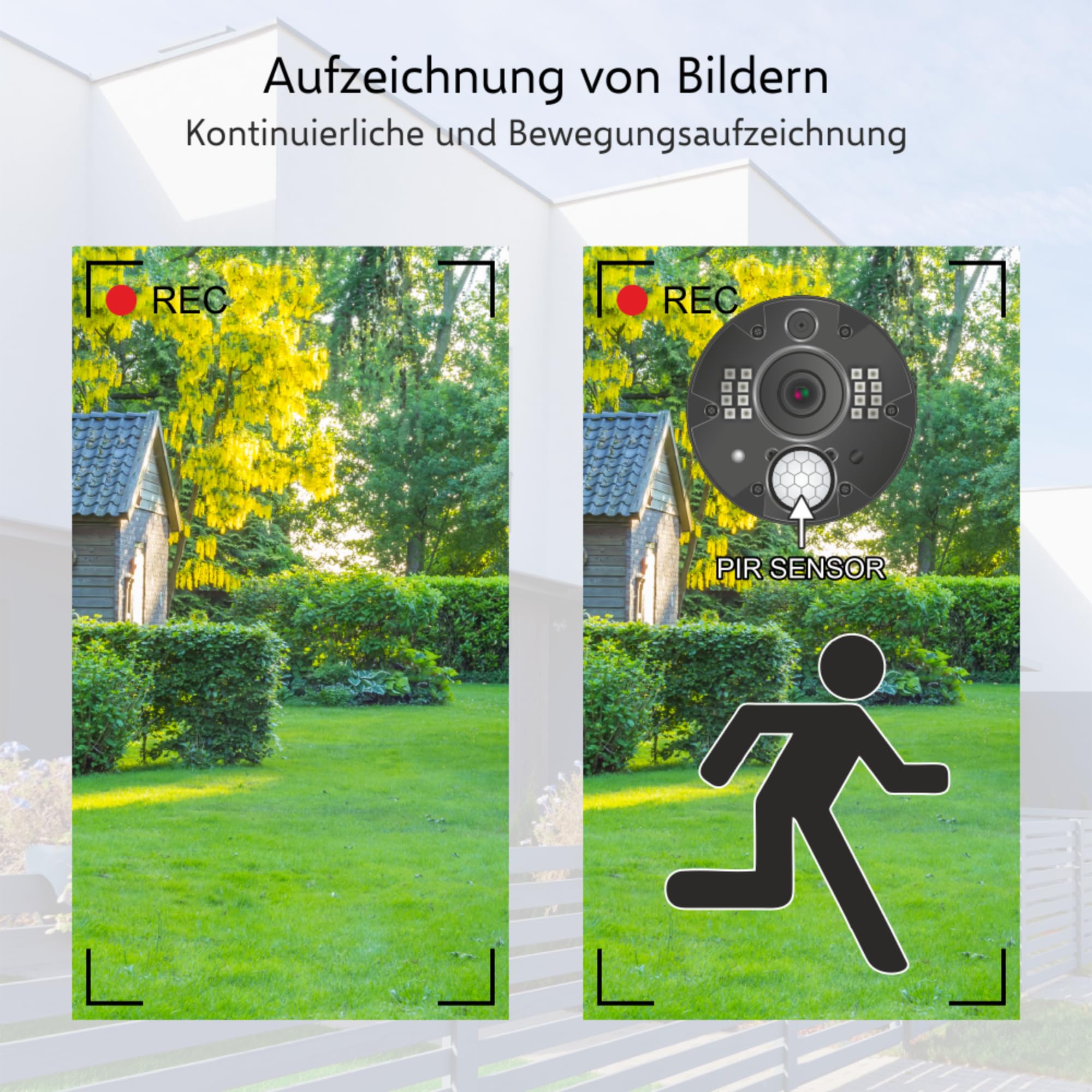ELRO CZ40RIPS Kabelloses Überwachungssystem, Full-HD 1080p Kamera mit Nachtsicht, 7'' Monitor & App, IP65 |