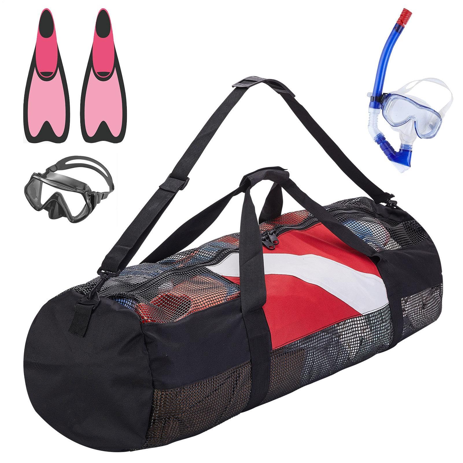 Borsa a rete subacquea - portatore di attrezzature per immersioni, sacchetto d'acqua leggero | 30.3x13.4x13.4in Organizzatore di zaino per lo snorkeling pesante, borsa di utilità a nuoto di drenaggio