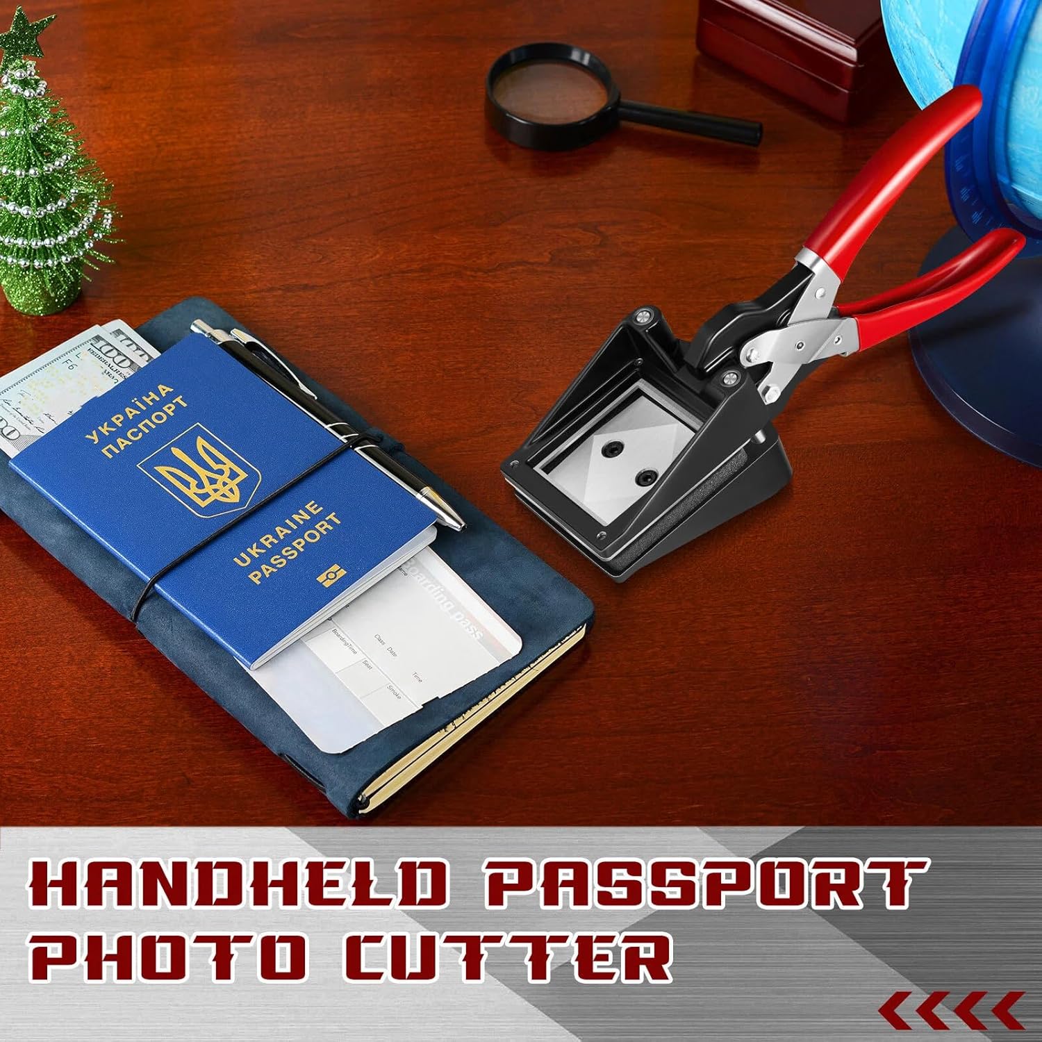Yeaqee Handheld Passport Photo Cutter Photo ID Die Cutter Punch Picture Paper Punches for Home Office Family(2 x 2 Inch)