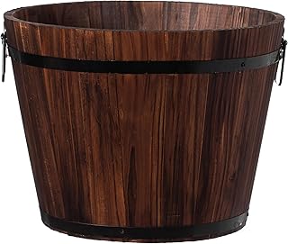 12 Outdoor Fountain Ideas to Add Sound and Movement 17 Rustic Wooden Whiskey Barrel Planter with Durable Medal Handles and Drai...
