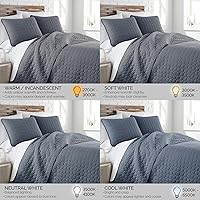 Vista 8 de Southshore Fine Living, Inc. Juego de edredón de tamaño individual/individual XL con funda de almohada a juego, diseño moderno de puntada circular