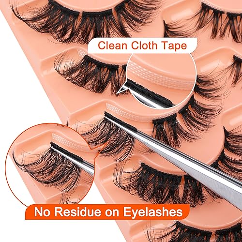 Miniatura 5 de Pestañas en racimo de pestañas de aspecto natural, pestañas individuales rizadas en D, extensiones de pestañas esponjosas que parecen extensiones de