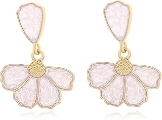 フラワーイヤリング ヴィンテージイヤリング 花弁 スタッドイヤリング ステートメントイヤリング ジュエリー 女性用, One size, 金属, 宝石なし