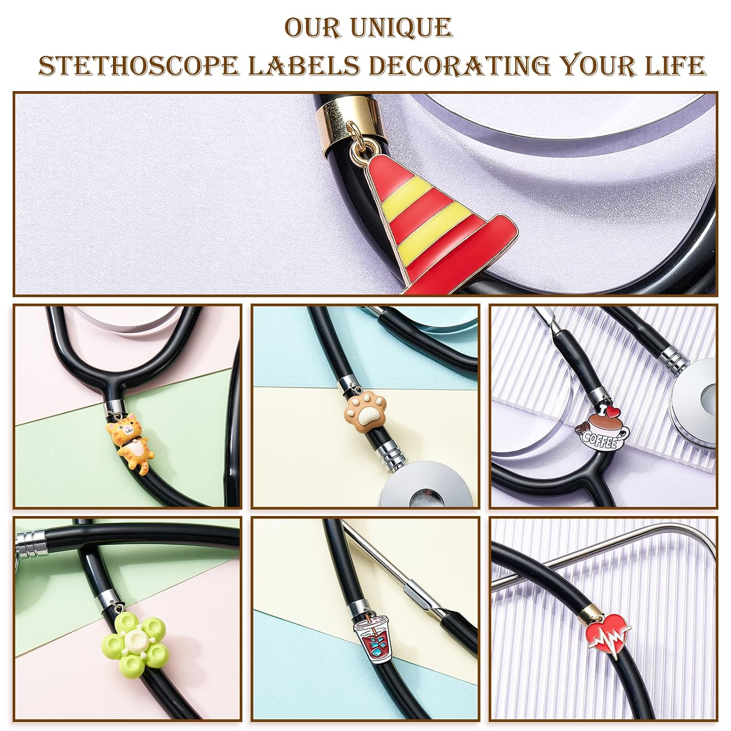 14 Pcs Cat Stethoscope Charms Personalized Stethoscope Jewelry Accessories Unique Gifts for Nursing Students Doctor Surgeons Veterinarians and Medical Assistant(Cat and Paw)