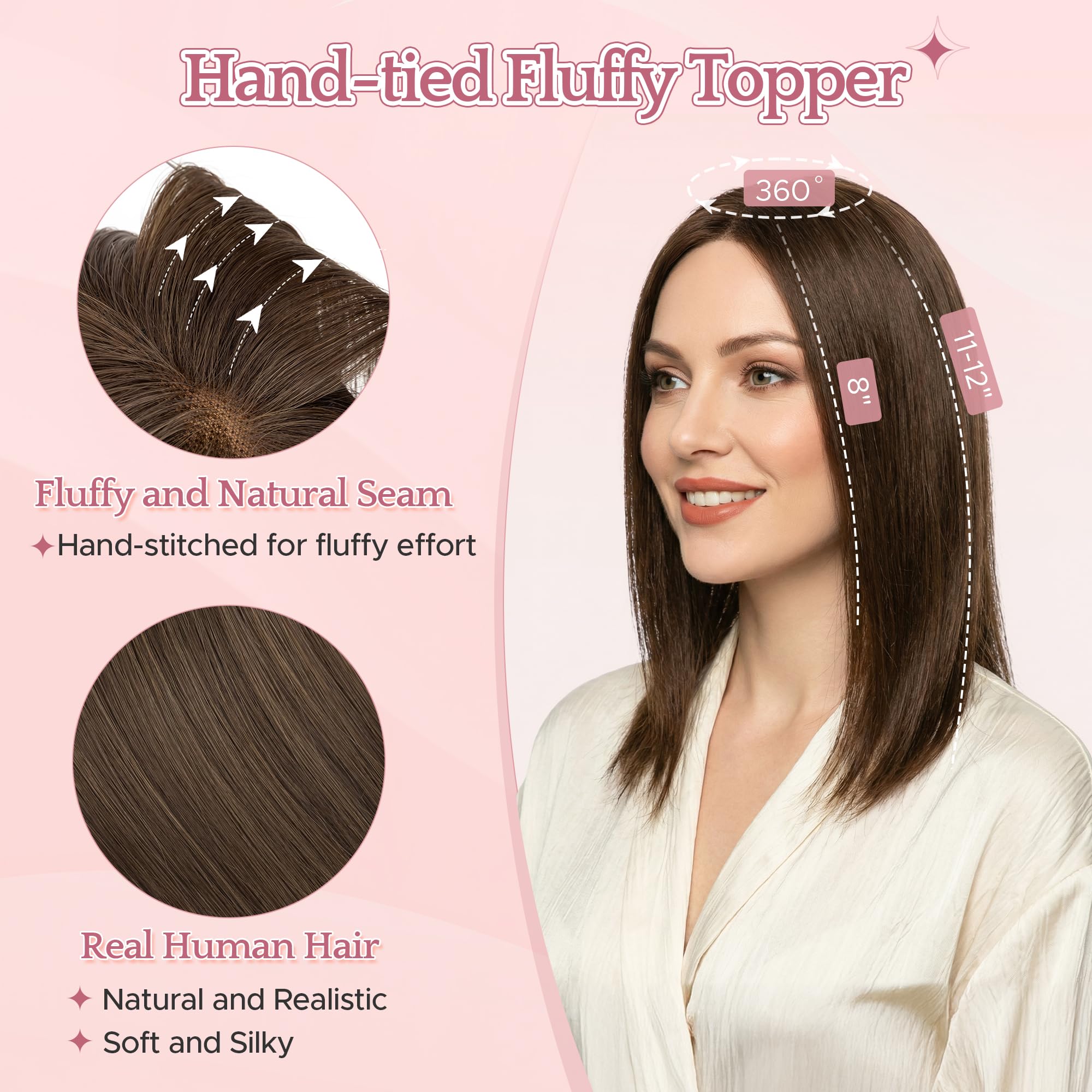 Treska z naturalnych włosów Remy, Clip in, peruka z bocznymi grzywkami, przedłużenie włosów, kucyk, dla kobiet, z 3 klipsami, 35 cm # 2R