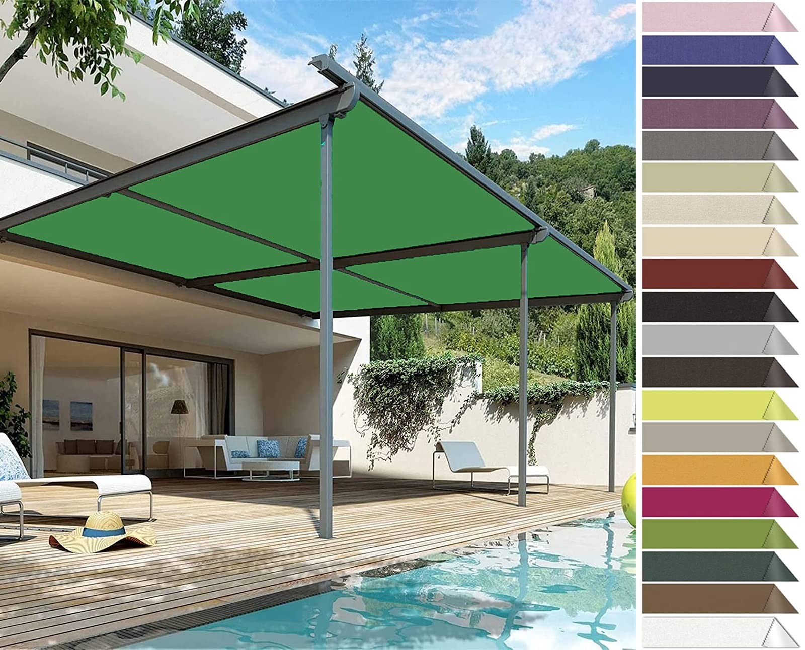 Voile d'ombrage extérieur 350x450cm robuste avec œillets pour le confort du jardin