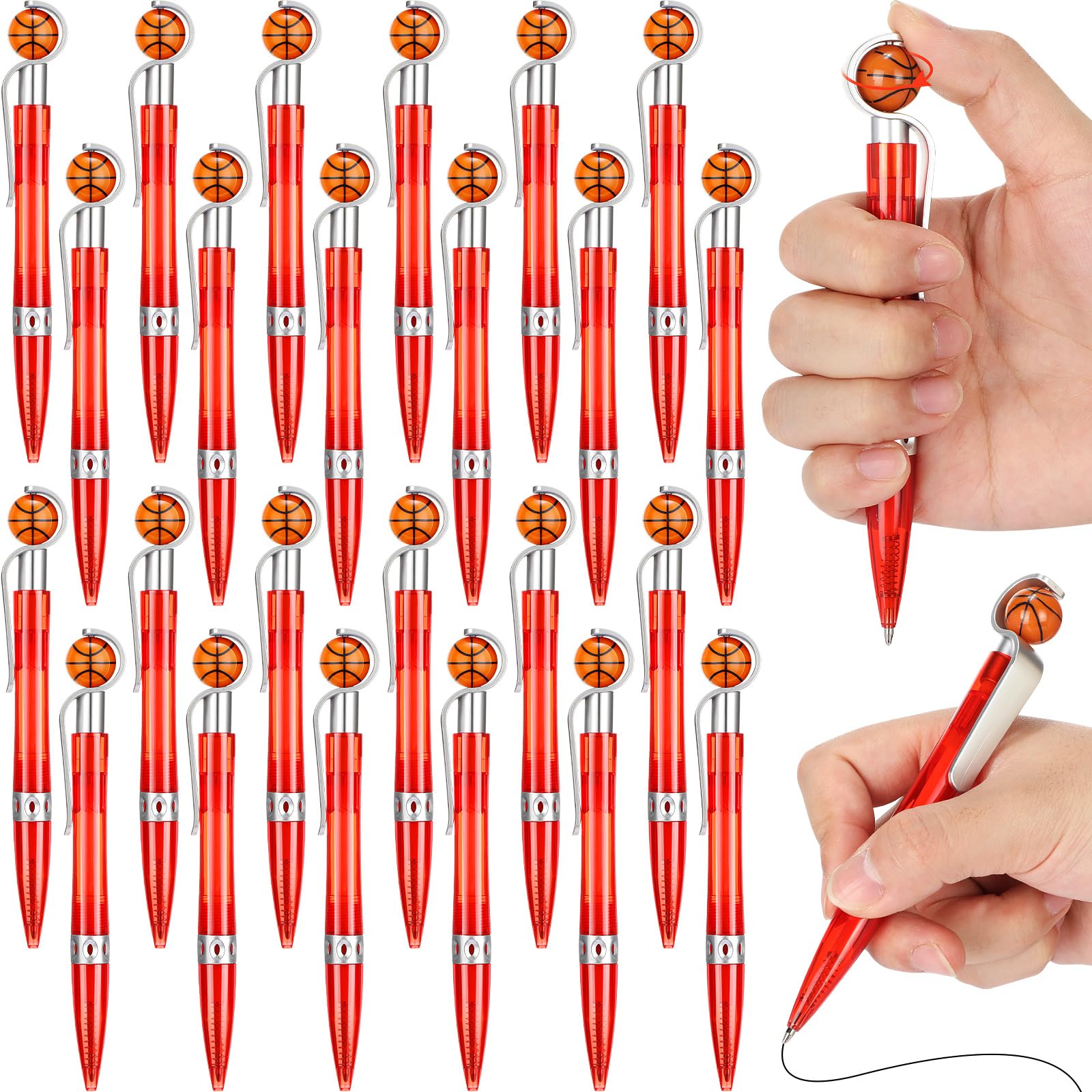 Zhanmai 24 Pcs Novelty Basketball Pens Sports Ballpoint Pen Basketballs Party Favors Basketballs Desk Pens Cool Writing Pen for Statione Office