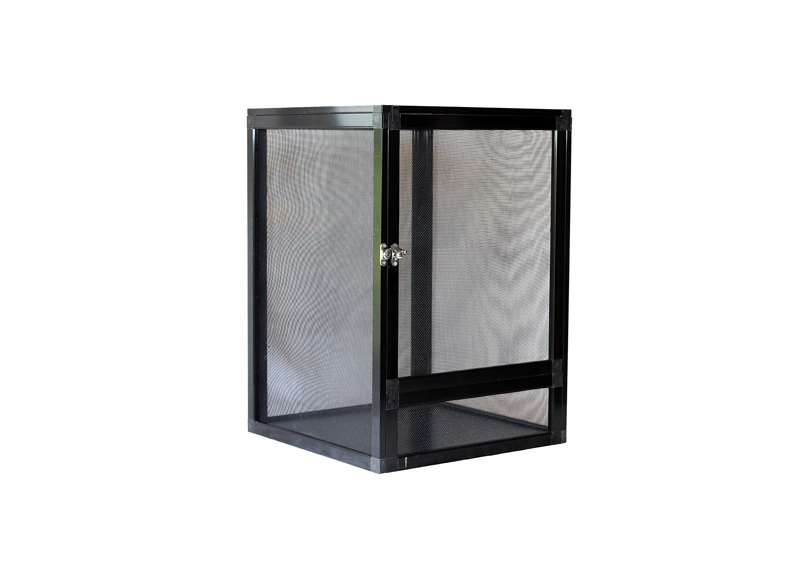Rettilario in Rete Metallica e Alluminio 60x60x120 cm Terrario Ventilato per Camaleonti Fasmidi Mantidi Geko Tartarughe Montaggio Senza Attrezzi