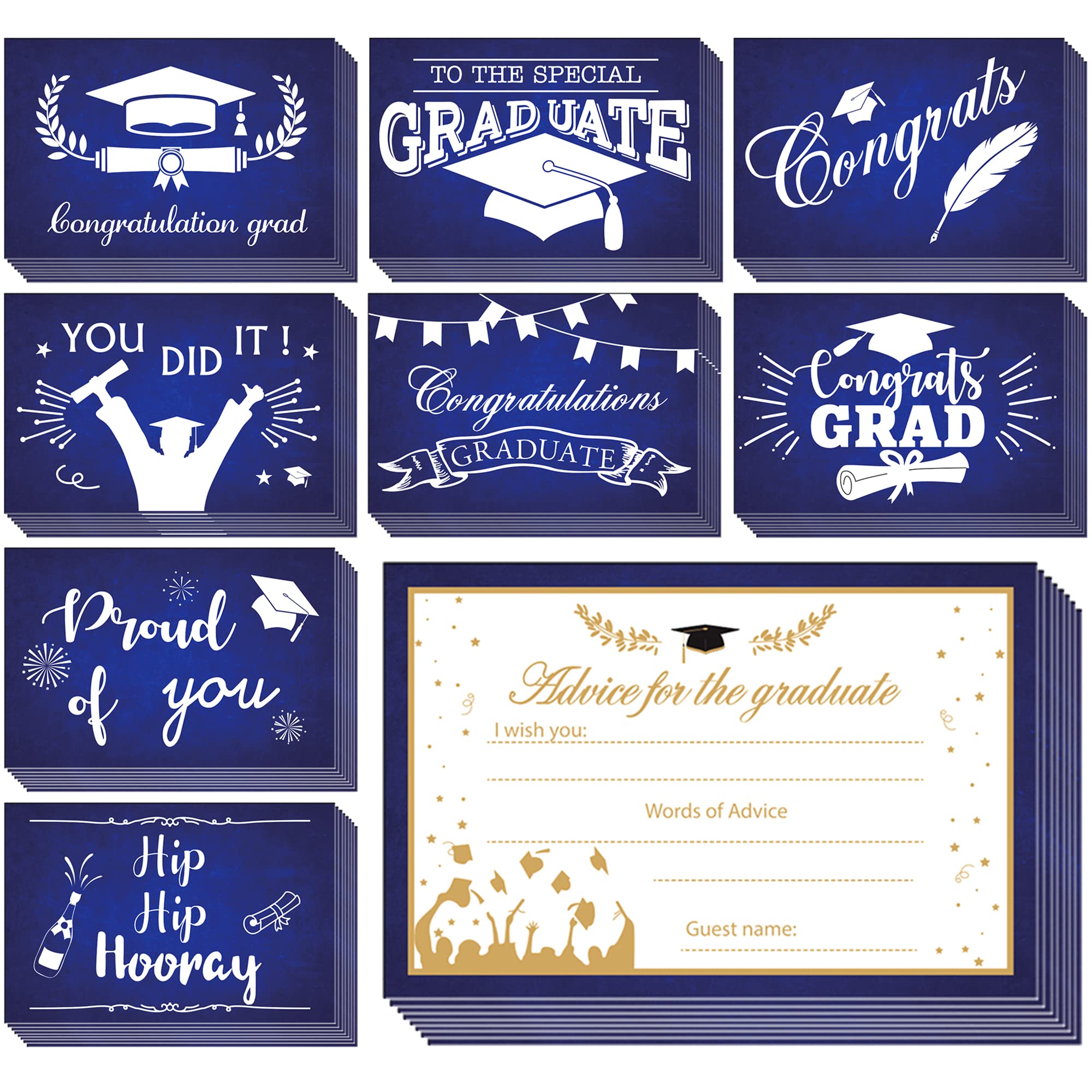 Amazon.com: Huge, Graduation Advice Cards 2022 Blue - Pack of 64 | Graduation  Invitation Cards 2022 for Graduation Party Decorations 2022 | Blue  Graduation Cards 2022 | Graduation Advice Cards for the Graduate : Home &  Kitchen
