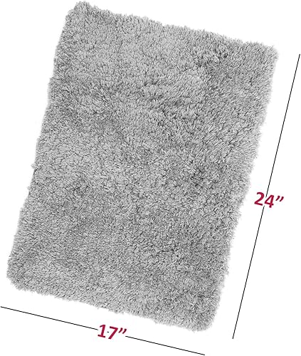 Miniatura 3 de Clara Clark Alfombras de baño, ultra suaves, peludas y peludas, lavables a máquina, goma antideslizante, 17 x 24 pulgadas,