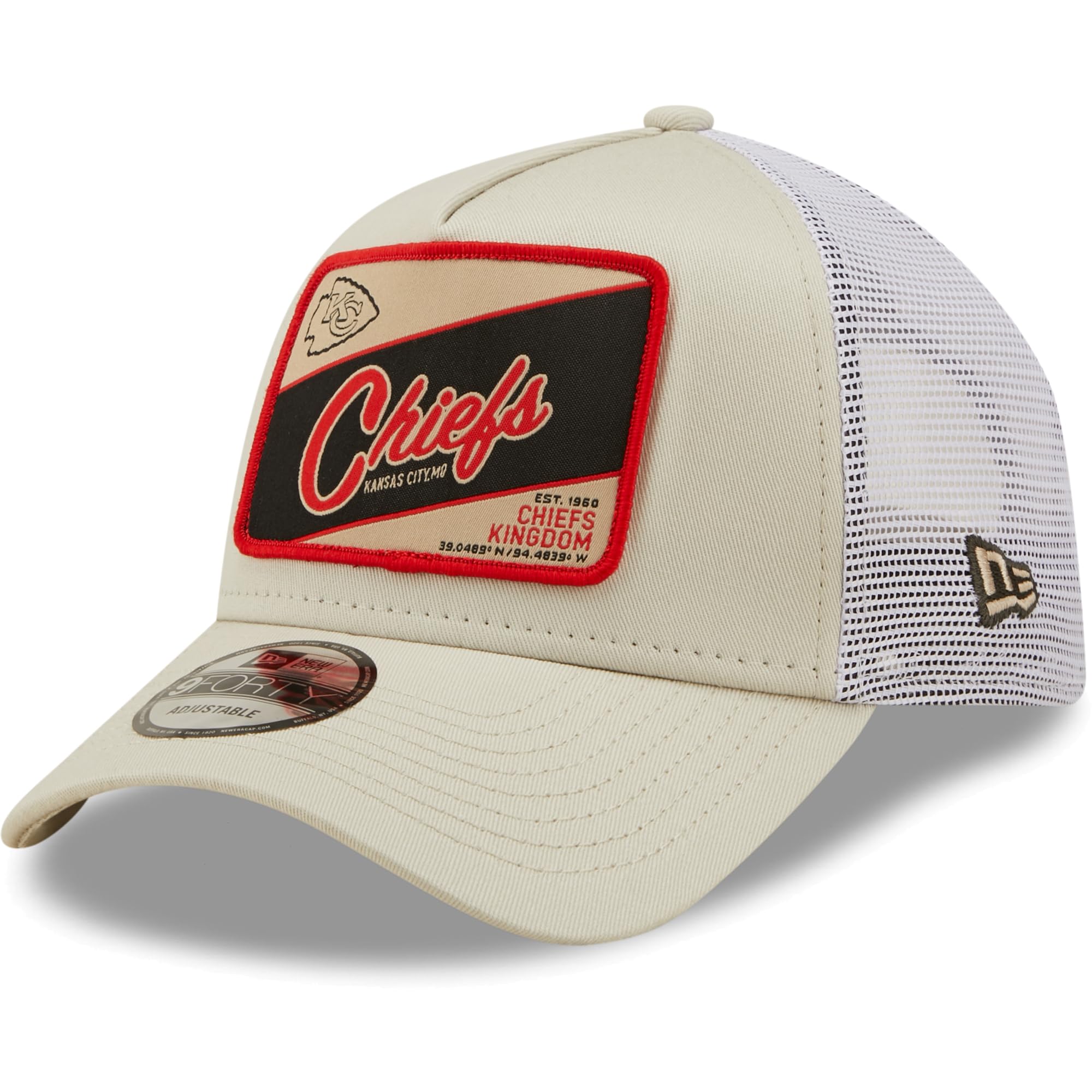 New Era Unisex Beige A-Frame Trucker Cap - Kansas City Chiefs Stone - One Size