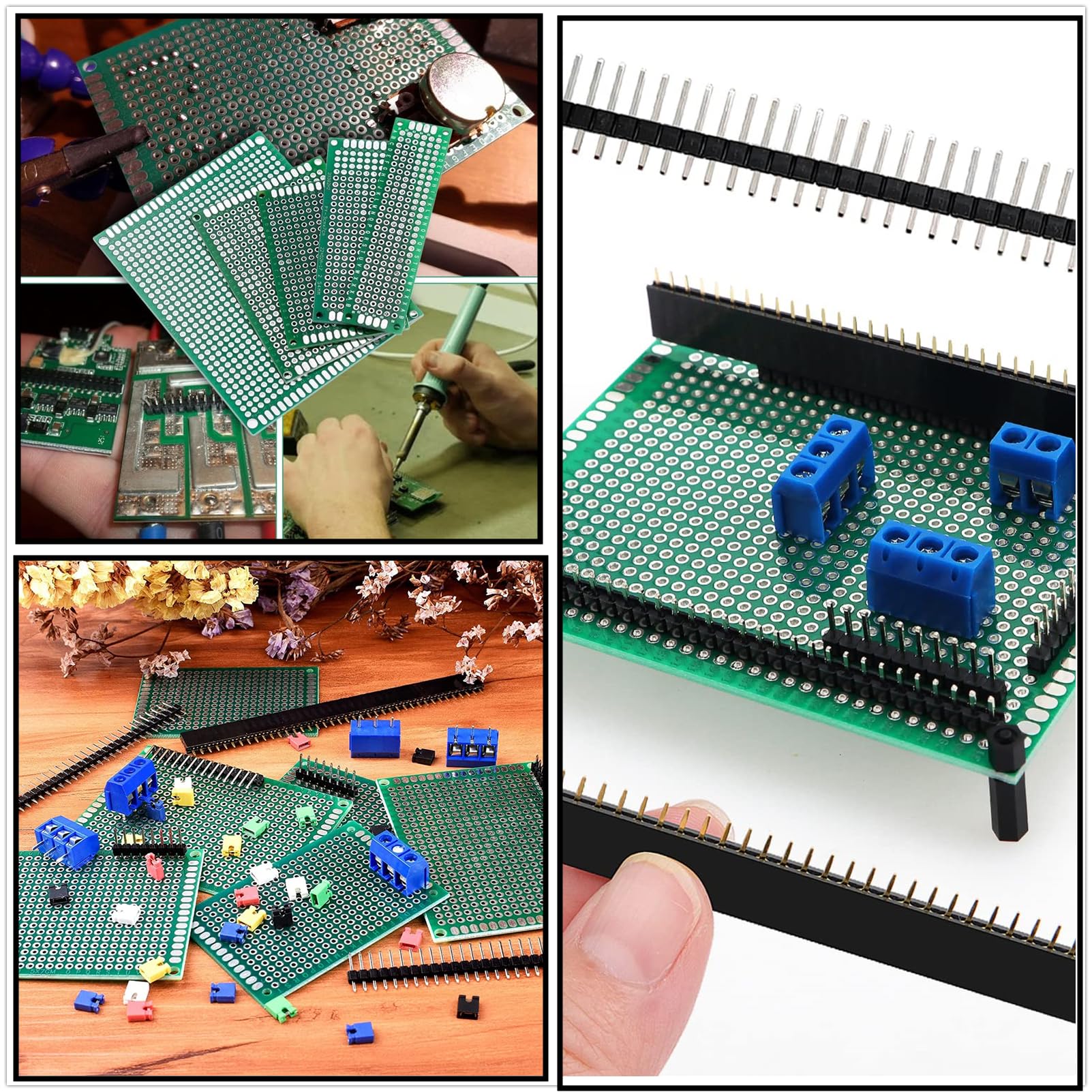 Kit Schede PCB 38 Pezzi - 22 Schede Doppia Faccia + 16 Colonnine In Nylon Per Elettronica - Foto 3