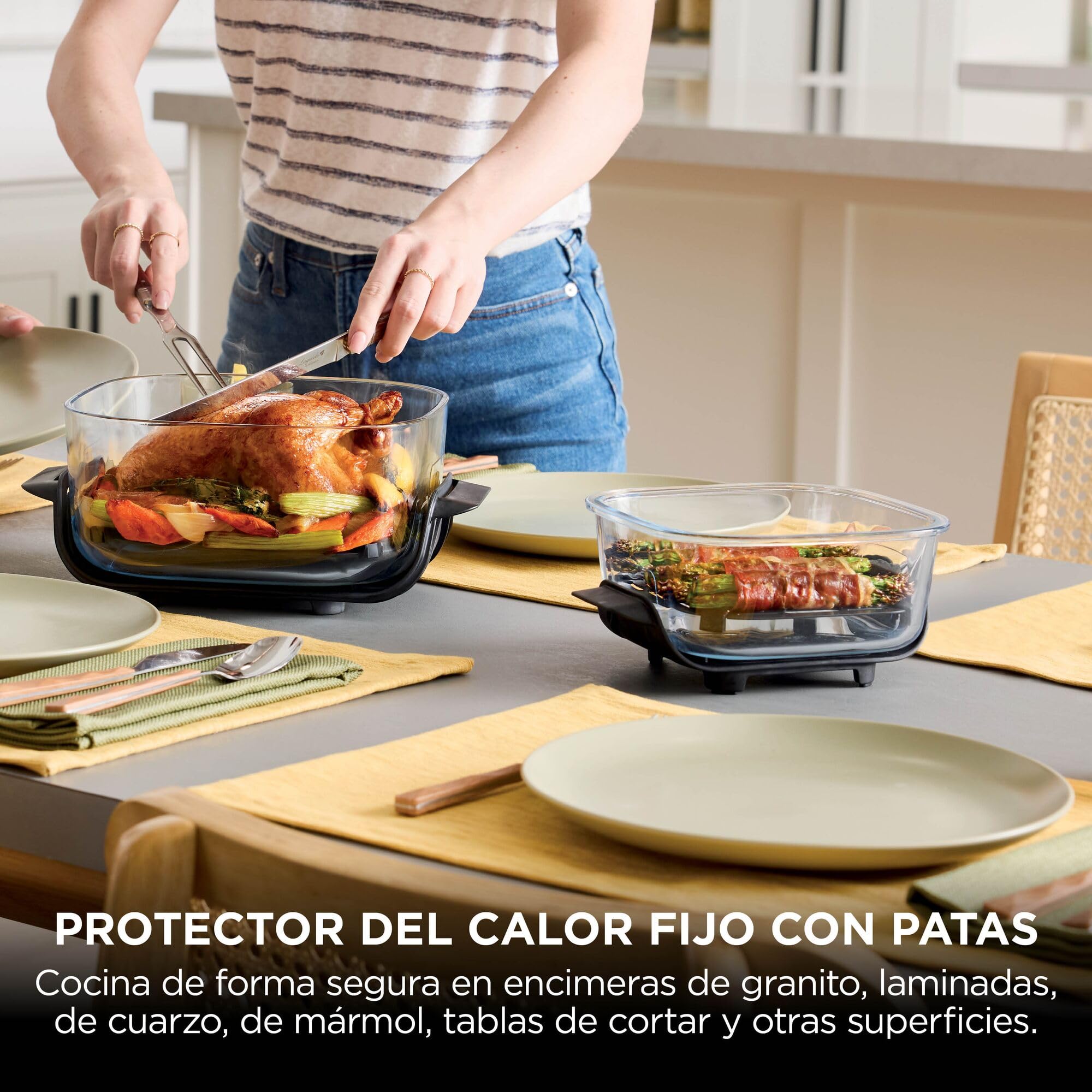 Ninja CRiSpi, Freidora de Aire Portátil, 3,8L y 1,4L, Blanco, FN102EU | 4 en 1: Freír con Aire, Asar, Mantener la Temperatura, Dorar, Compacta, 2 Recipientes de Cristal Extraíbles y Tapas, 1700W