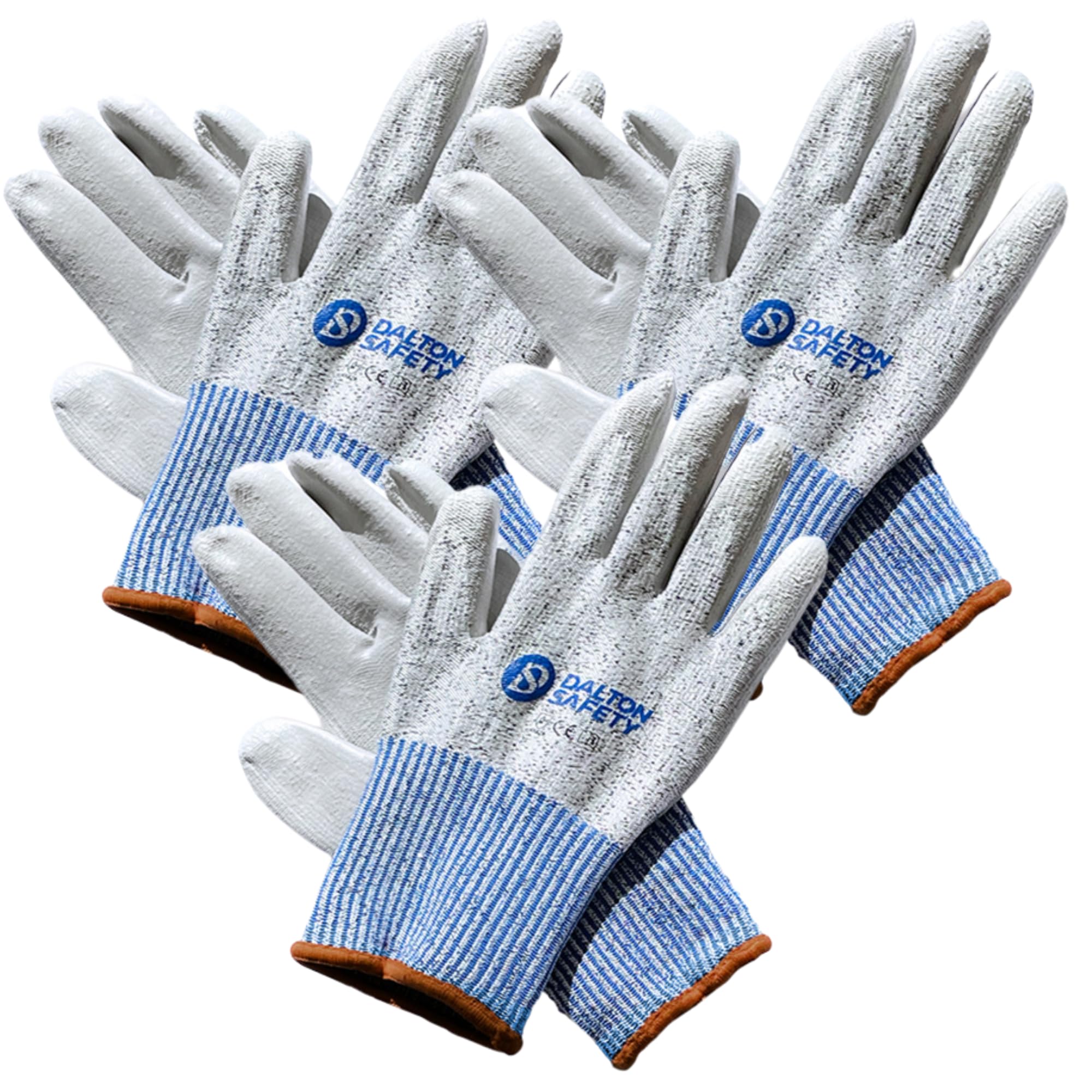 Dalton Safety 3 works Of Large Cut Resistant Level 3 Work Gloves, HPPE Knitted Cuff