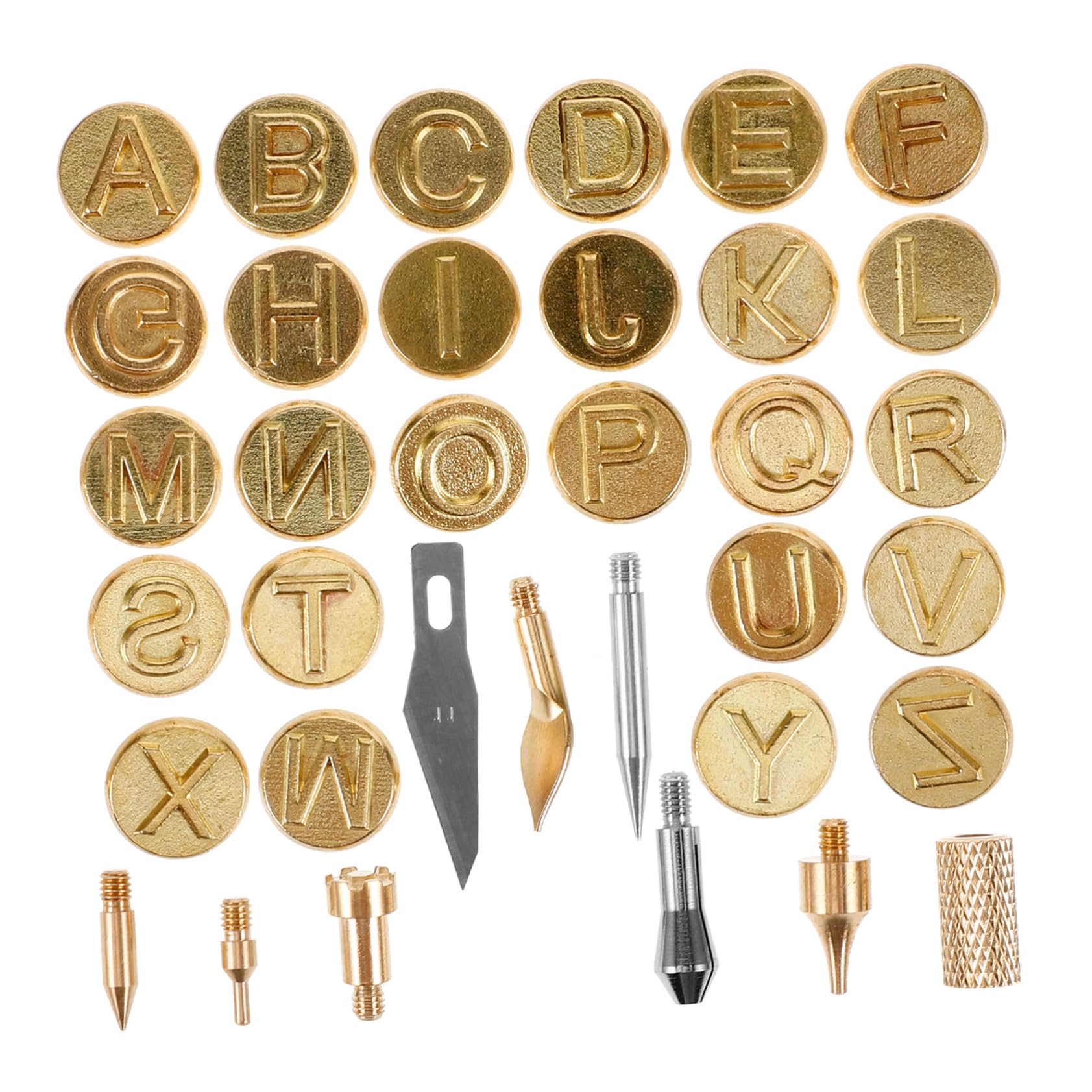 ARTIBETTER Letter Burning Tip Set Wood Burning Tips for Woodworking Crafts DIY Engraving Tool Alphabet Template