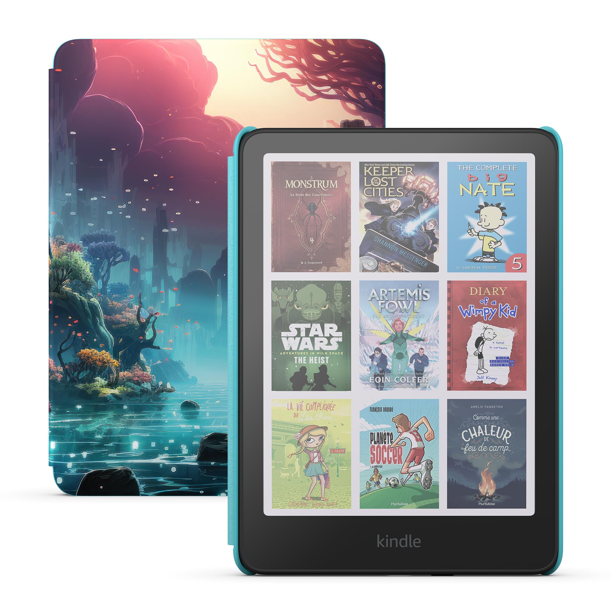Amazon Kindle Colorsoft Kids 16 GB (newest model) – Lightweight, compact, and designed for reading—no apps, videos, or games. – with cover, Fantasy River