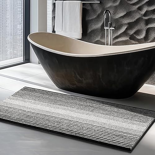 Miniatura 20 de Alfombras de Baño Grandes Antideslizantes de Chenilla - Alfombra de Baño para Ducha Suave Absorbente de Agua - Alfombra de Baño Delante de la Bañera