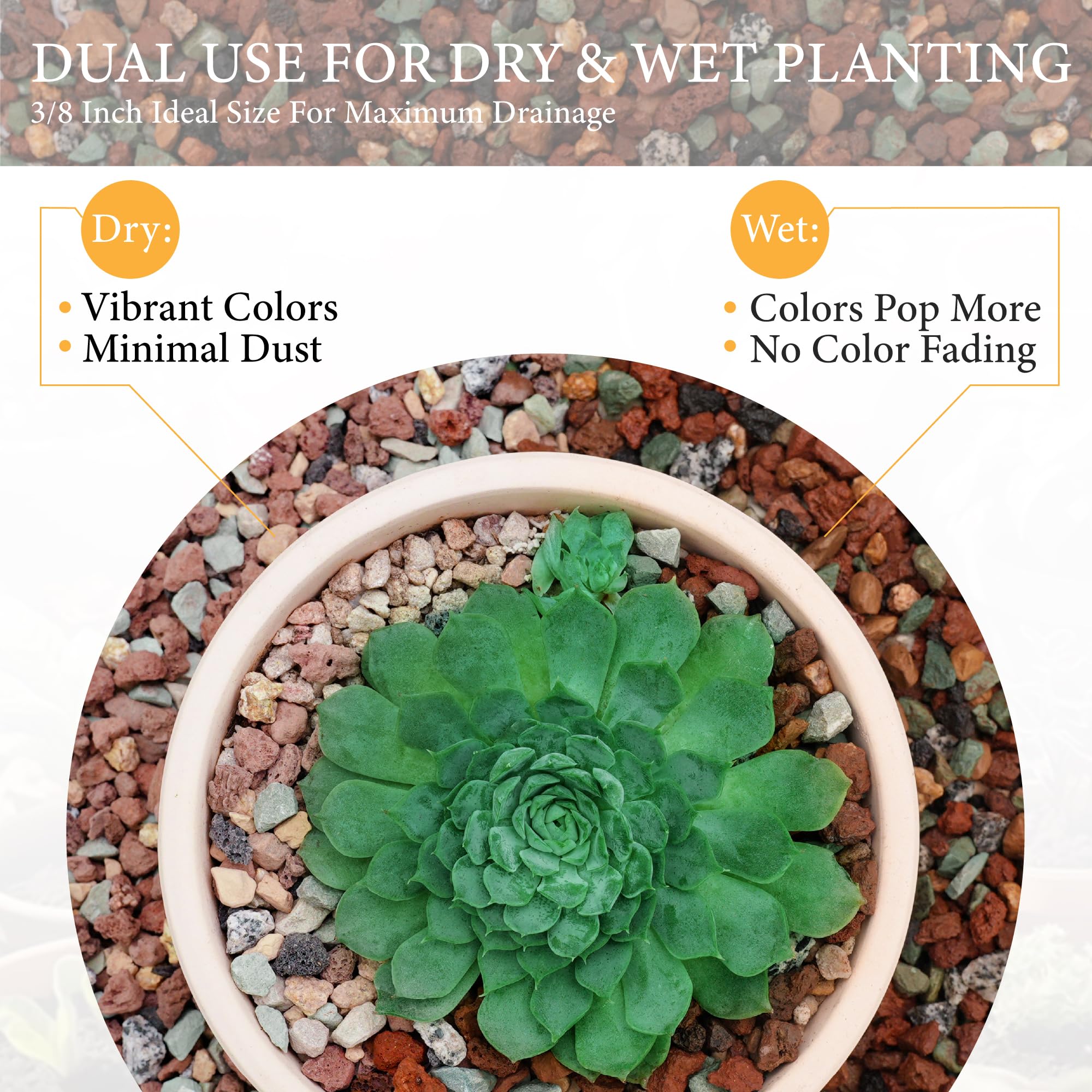 Rocas de lava de 10 libras para plantas, roca volcánica de 3/8 pulgadas para drenaje de cactus | Piedra pómez para plantas, grano hortícola para mezcla de macetas suculentas, orquídeas y bonsái decorativo