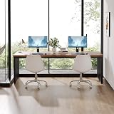Tribesigns 180 cm Computer Desk, Desk with Heavy Duty Metal Frame, Workstation Study Desk for Home Office, Brown (Without Chair) (Brown) - 7