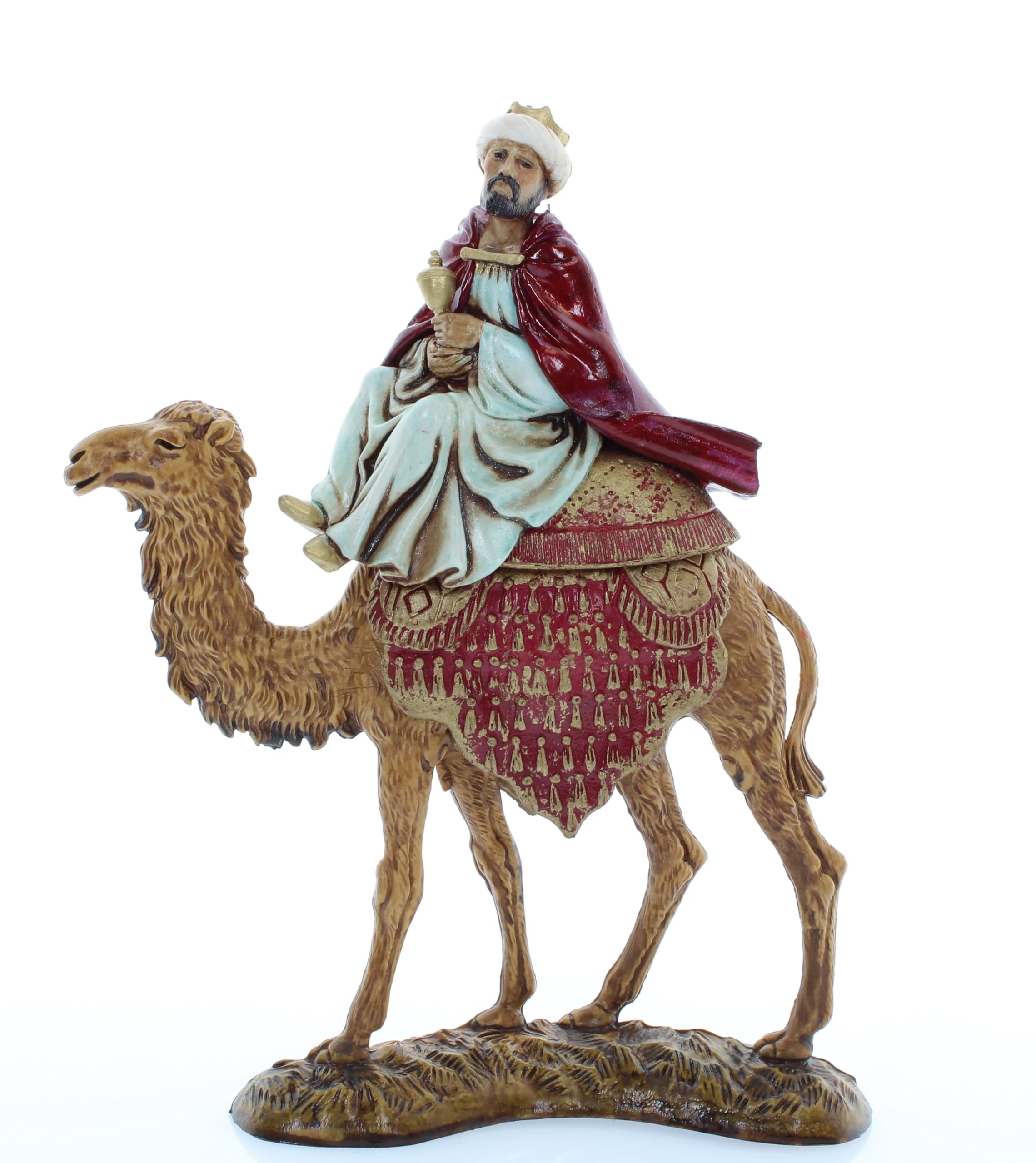 Moranduzzo Reyes Magos a Camello para Belén de 10 cm – Set 3 Figuras, Escala 1:20 – Standard 10, Estilo '700, Pintadas a Mano, Producto Oficial, Made in Italy, Escultor M. Landi