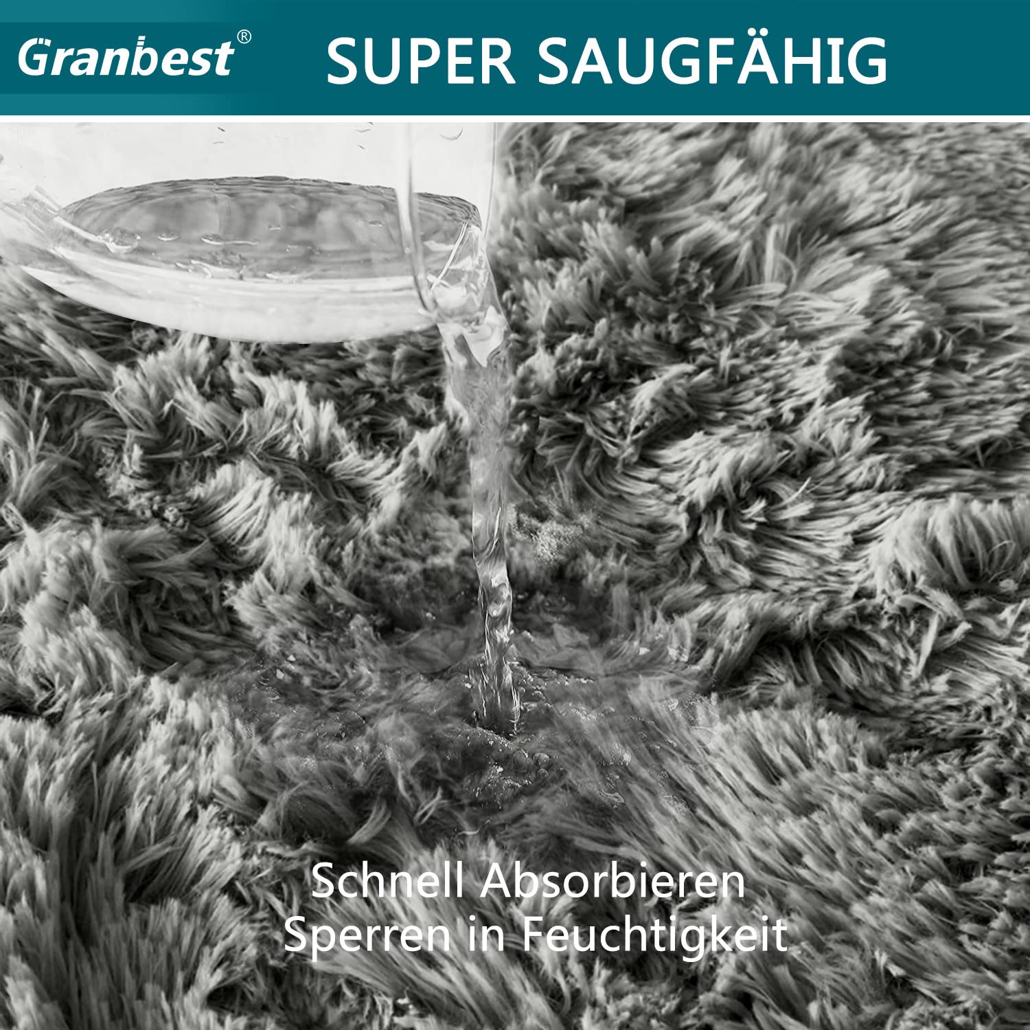 Granbest Alfombra Shaggy de pelo largo para salón, moderna, mullida, de pelo corto, antideslizante, para ancianos y niños (80 cm x 150 cm, gris claro)