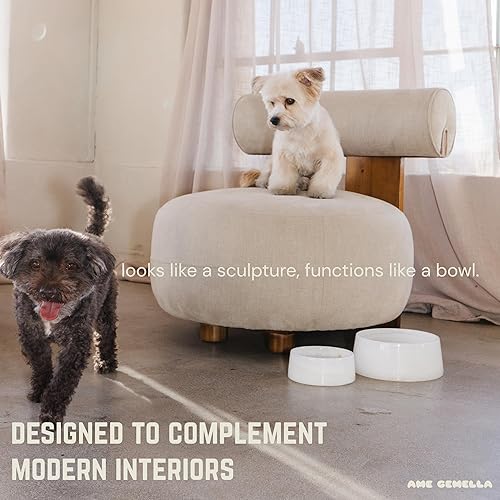 Miniatura 6 de Cuenco de agua y comida para perros y gatos de mármol (Mykonos)