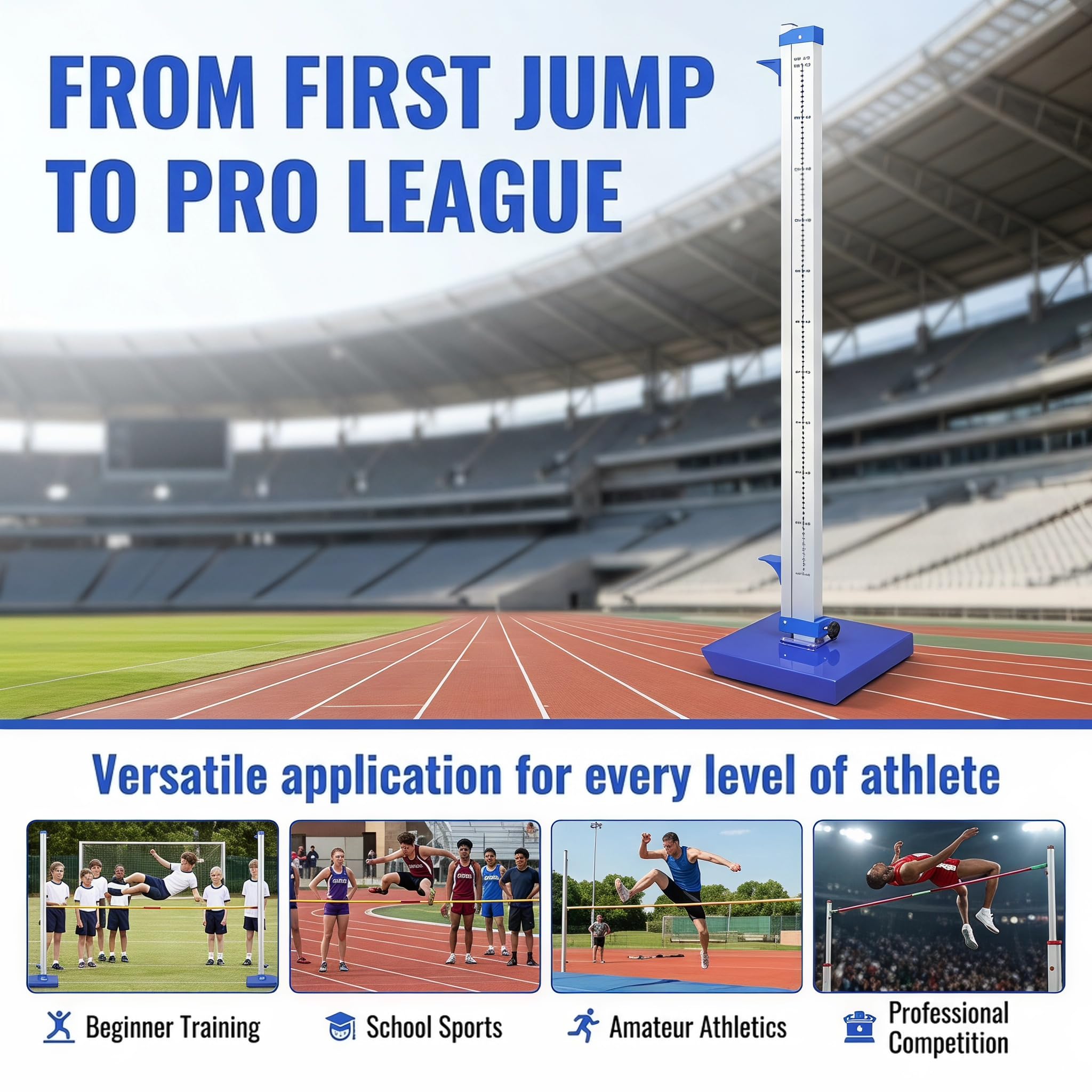 Standard di Misurazione per Salto in Alto in Alluminio per Atletica Leggera, 1 Paio di Supporti per Salto in Alto in Alluminio per Allenamento, Supporti Mobili per Salto in Alto da Competizione,