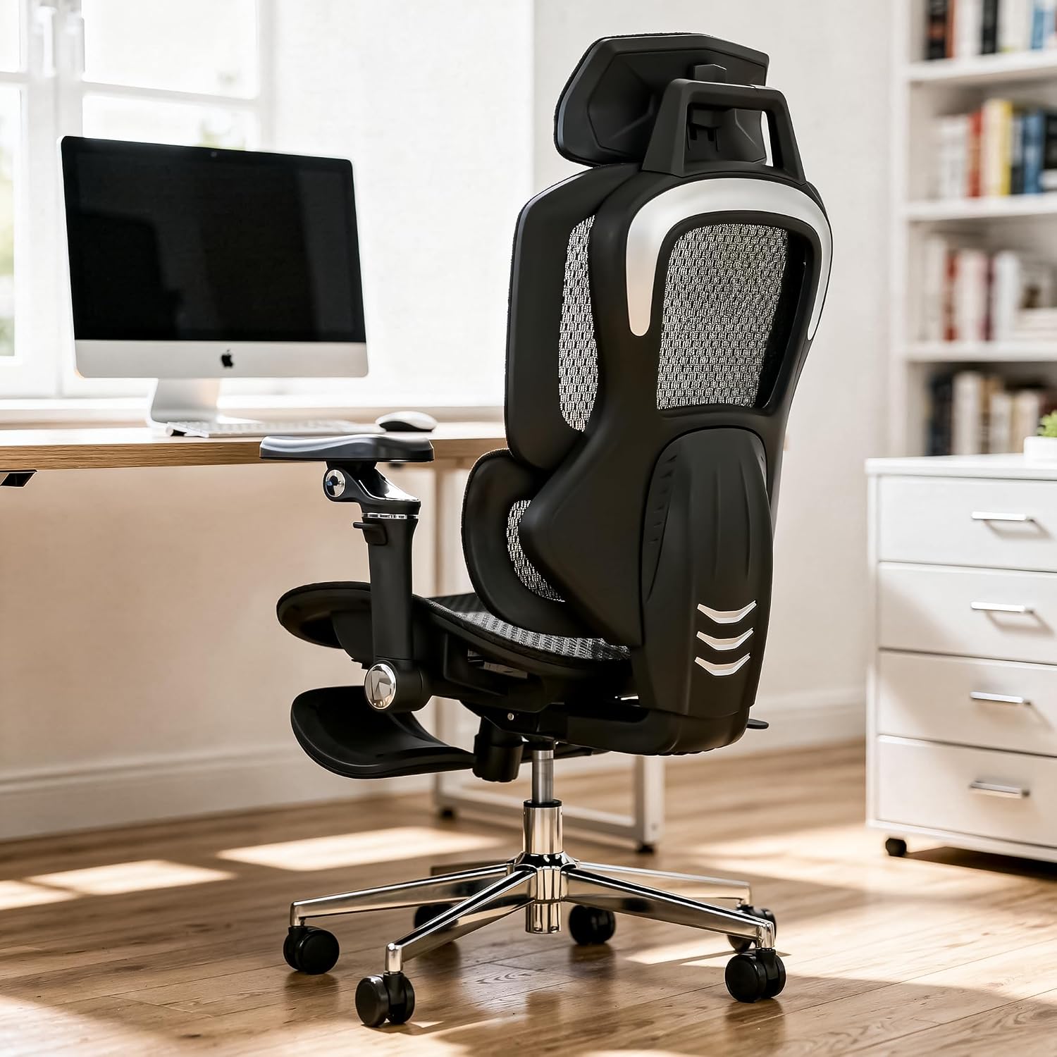 Drogo Magnus Ergonomic Office Chair for Work from Home, Computer Chair with 7D Armrest, Headrest, Curved lumbar support, A...