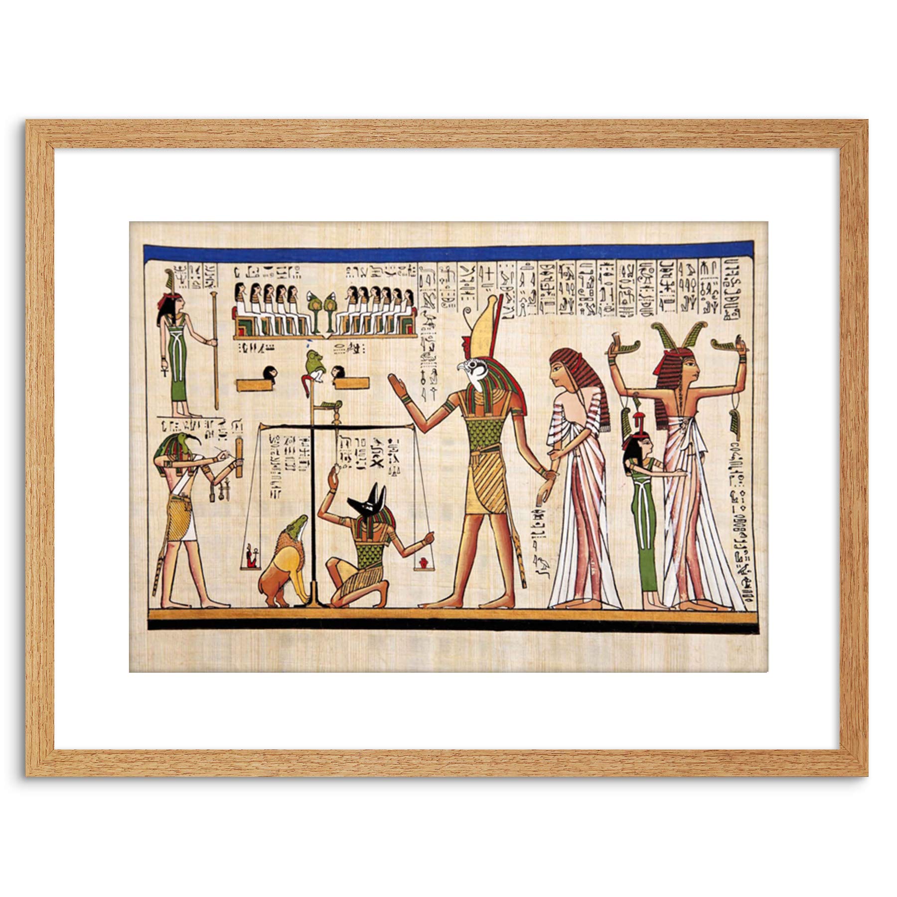 Wee Blue Coo Egyptian Heiroglyphics Horus Thoth Anubis Mural Framed Wall Art Print