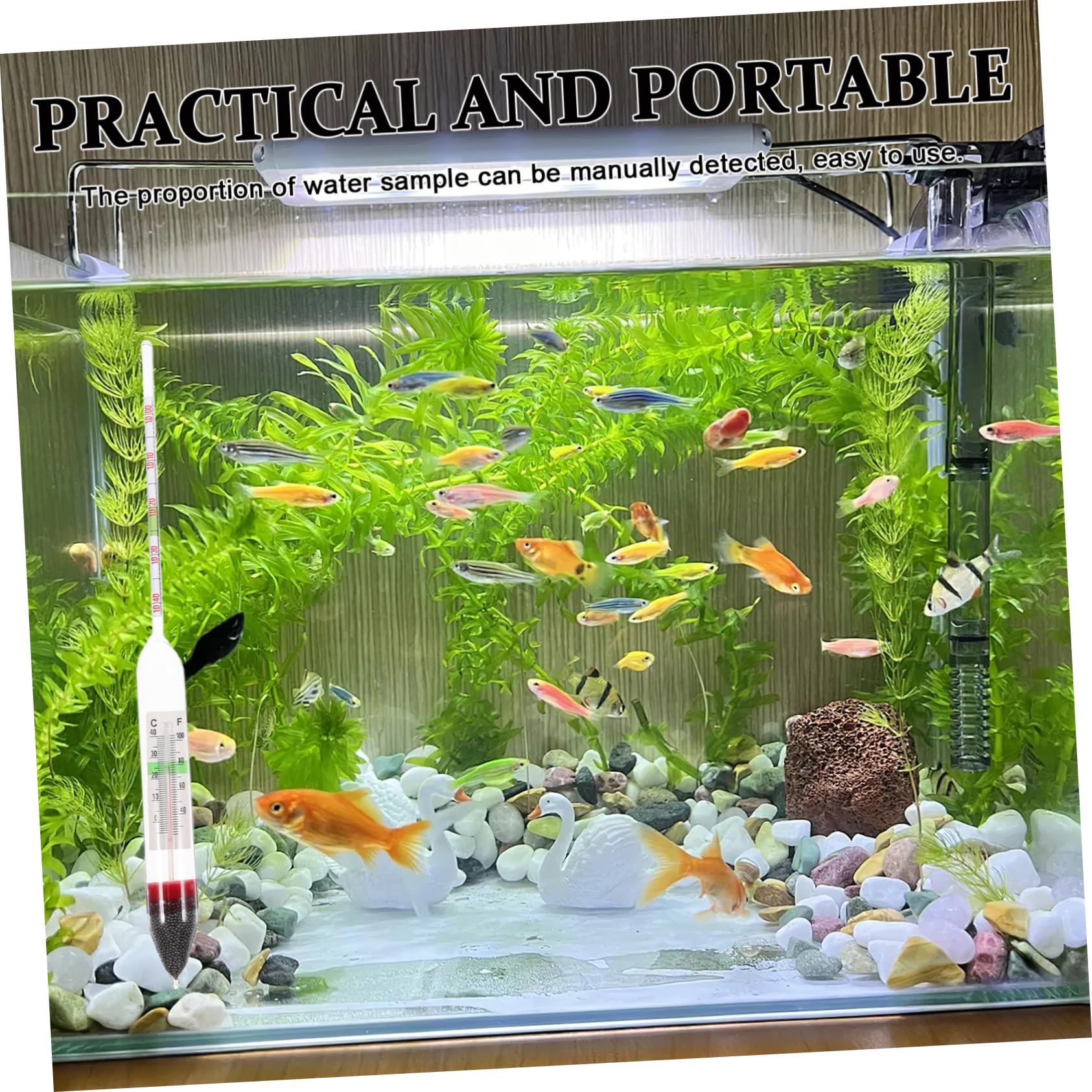 Densitometer für Aquarien und Meerwasserdensitometer aus Glas Schwimmendes Hydrometer zur Manuellen Salzgehaltsmessung von Wasserproben in Salz und Schwimmbadwasser