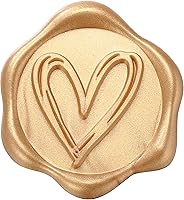 Vista 29 de Yoption Pegatinas de sello de cera de eucalipto, paquete de 50 pegatinas de sello de sobre autoadhesivas doradas antiguas para boda, fiesta