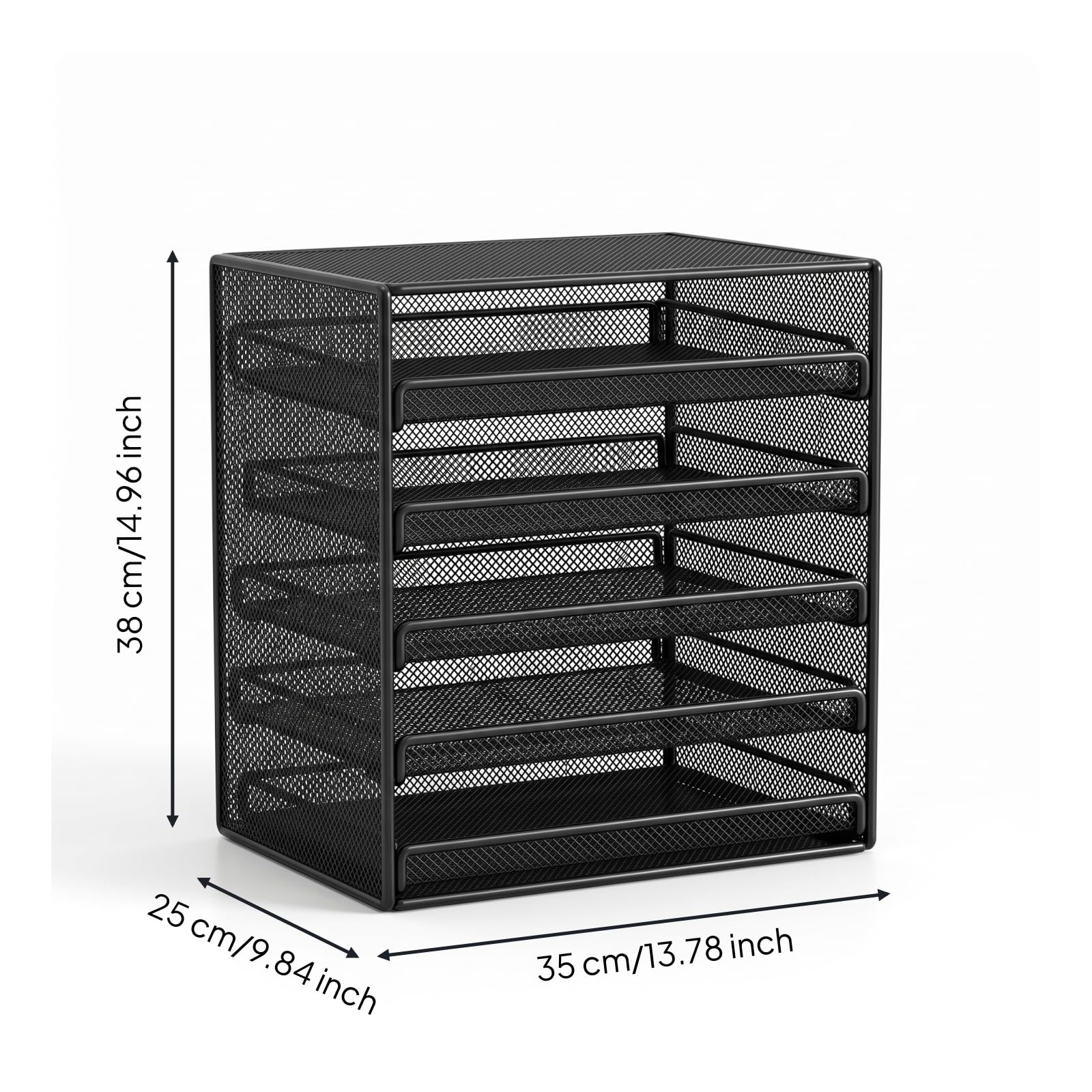 Organizer da Scrivania 5 Scomparti Uso Multiuso Portaoggetti a Cassetti Stile Moderno Vassoio Organizer a Griglia, Nero Corvino