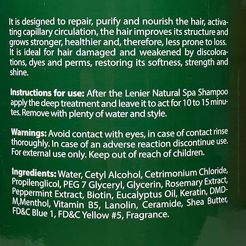 Miniatura 4 de Lenier Tratamiento de desintoxicación capilar con romero, menta, eucalipto y biotina  Repara, purifica, nutre y hace crecer tu cabello  Sin sulfato,