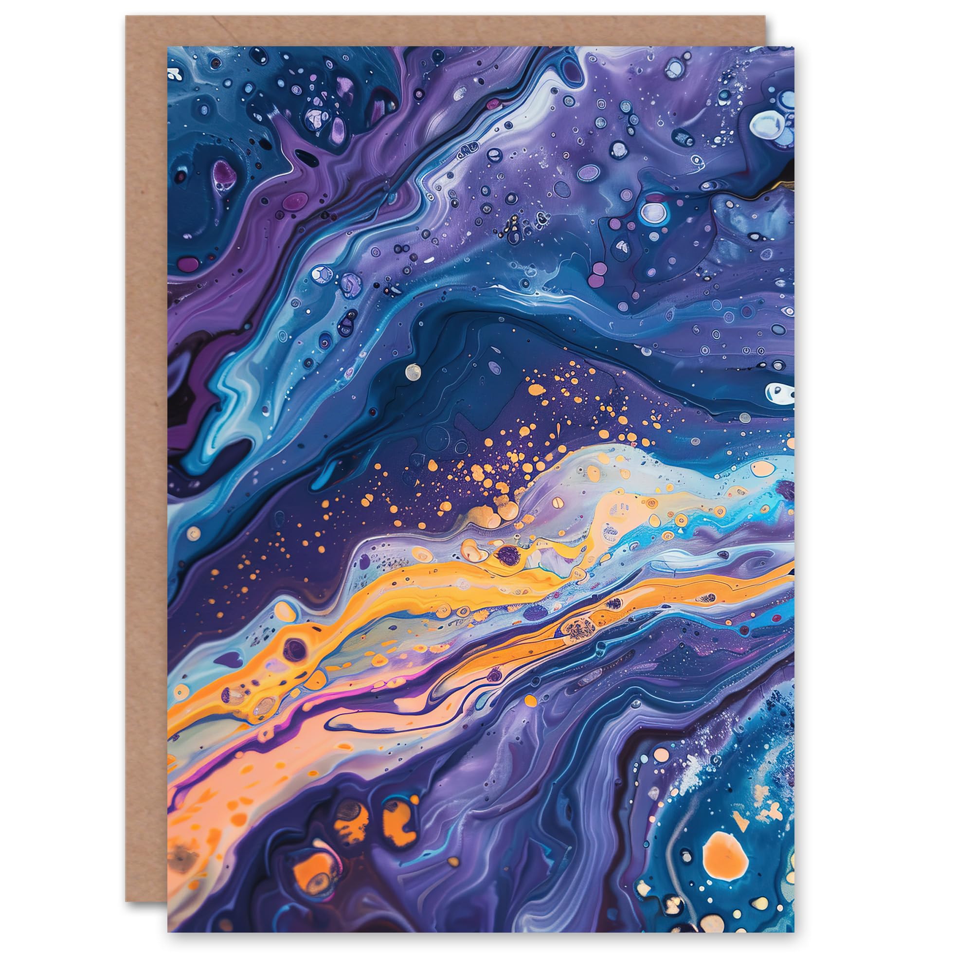 Artery8 Abstract Painting Greeting Card Blue