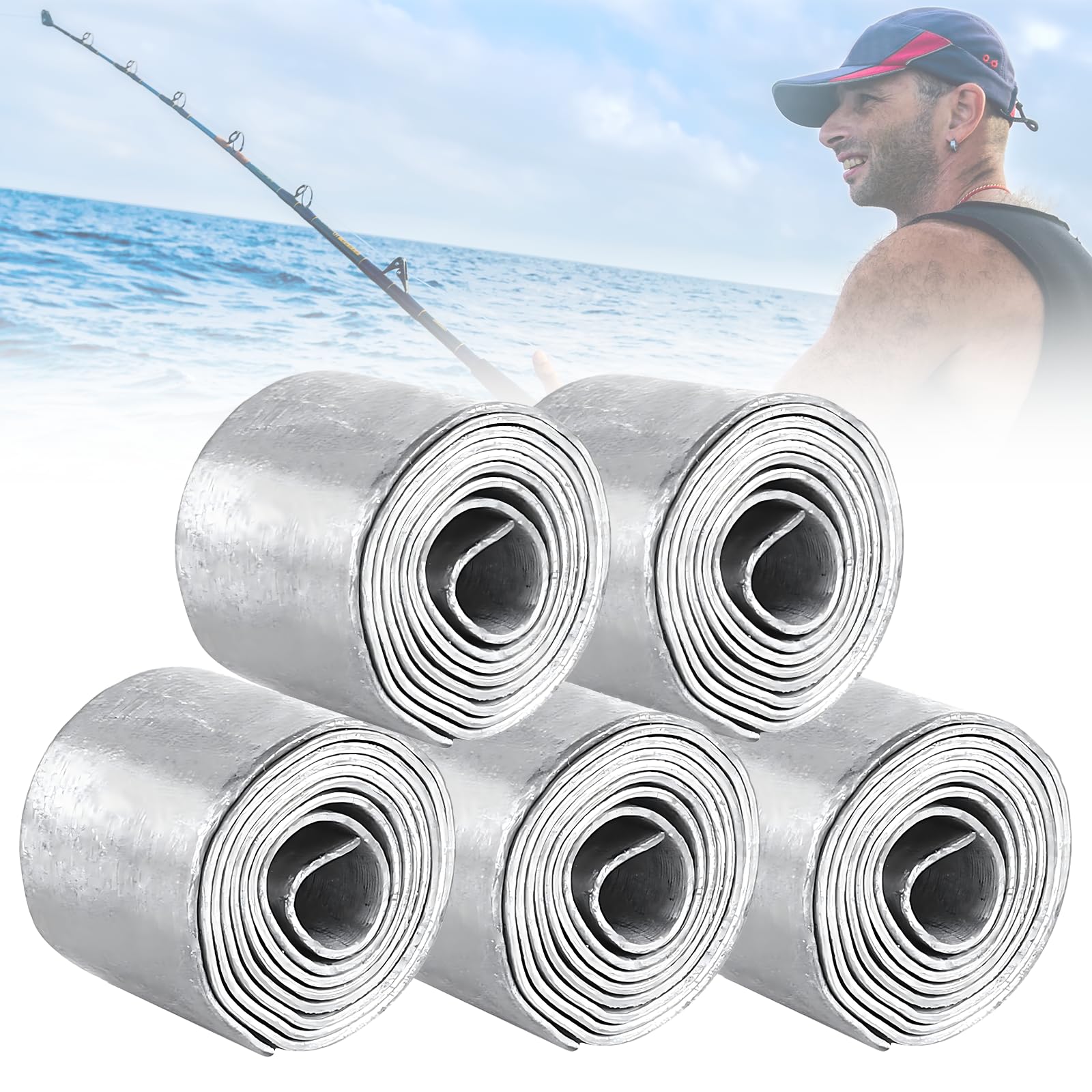 Rouleau De Plomb Souple Pour Pêche - Lot De 9 Bandes (5mm Et 7mm) - Pour Ajuster Le Flotteur Et Le Poids De Ligne