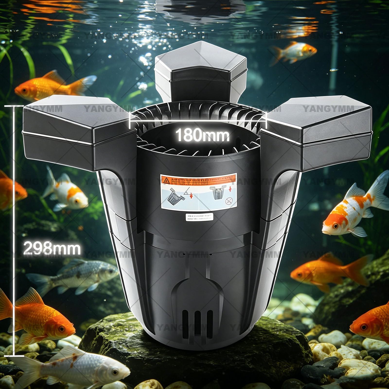 Skimmer Galleggiante per Laghetto, Pulitore Automatico per Piscina, Estrattore di Superficie, Cavo di Alimentazione da 10 M – Skimmer Chiarificatore per Laghetti con Pesci, Piscine Giardini 43W