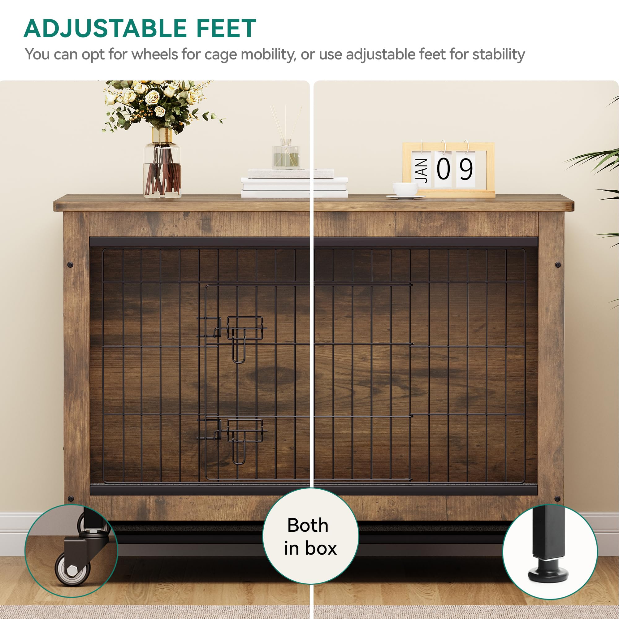 家具 w.corgi2pt.poodle7 Amazon.com: YITAHOME Dog Kennel Furniture with Wheels