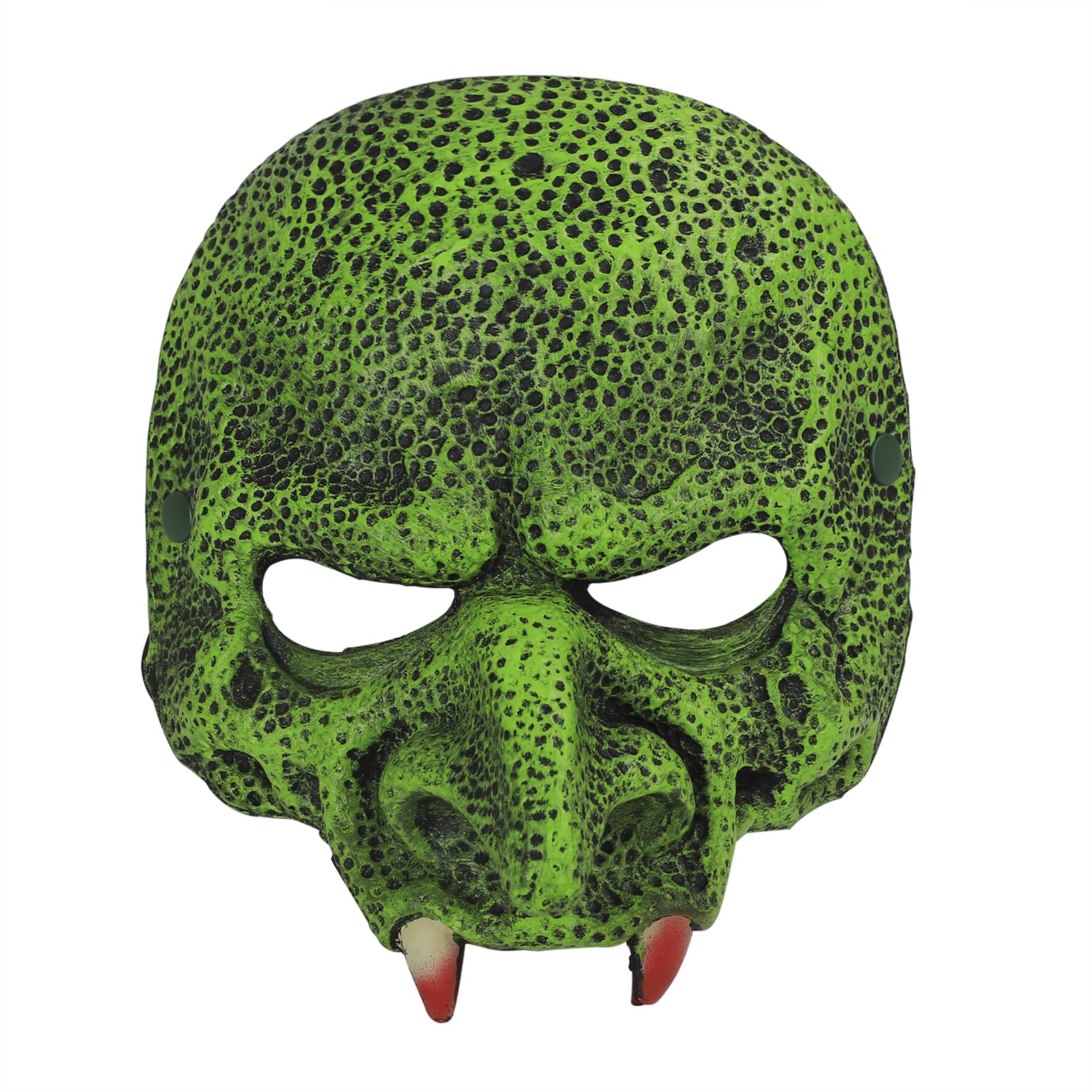 Goblin Wizard Half Face Mask Halloween Scary Green Witch Mask Realistic Cosplay Fancy Costume Face Cover for Halloween Masquerade Carnival Dress Up Party Prank Stage Props