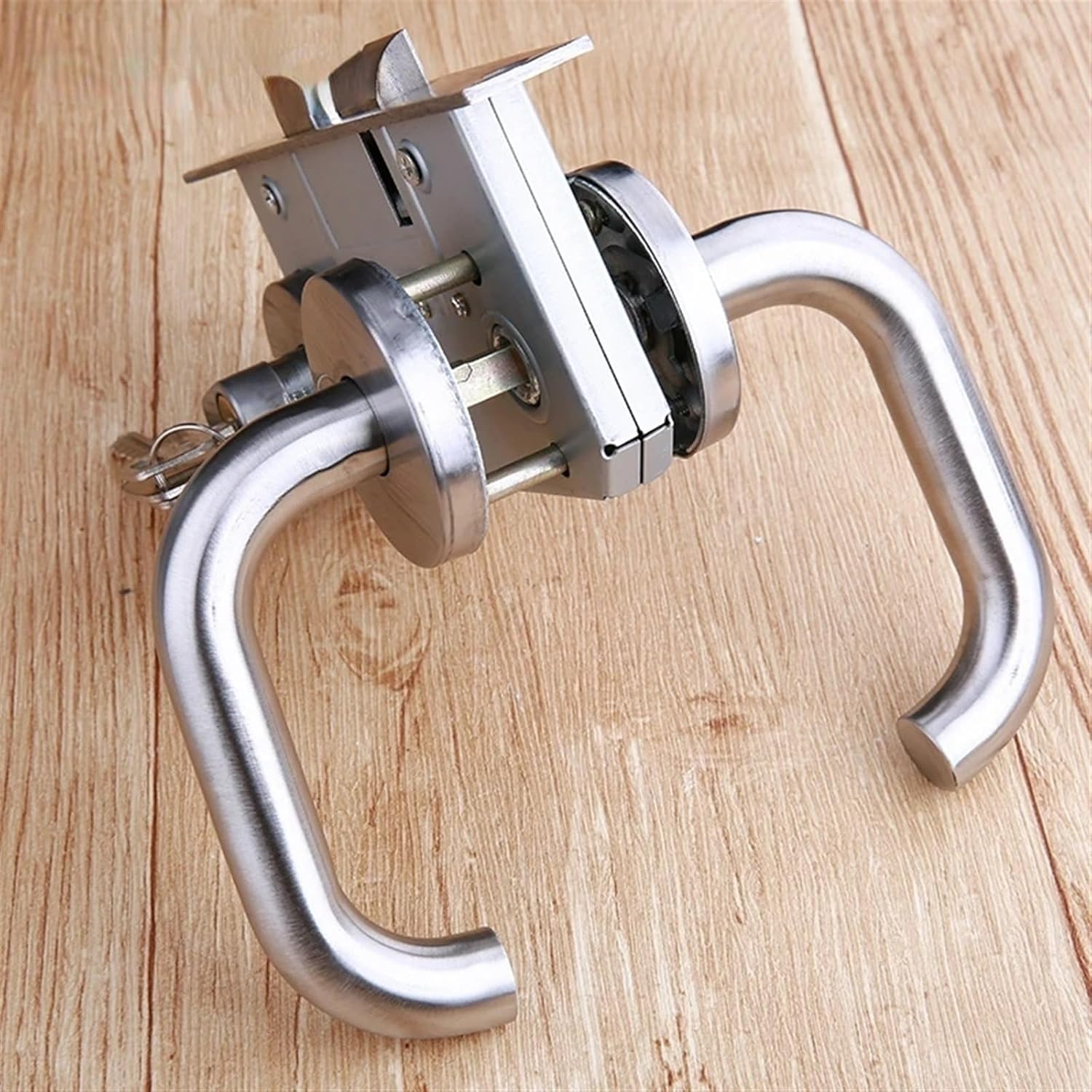 Stainless Steel Door Fireproof Door Lock Indoor Universal Lock Double Door Handle Lock Household Hardware 1Pcs