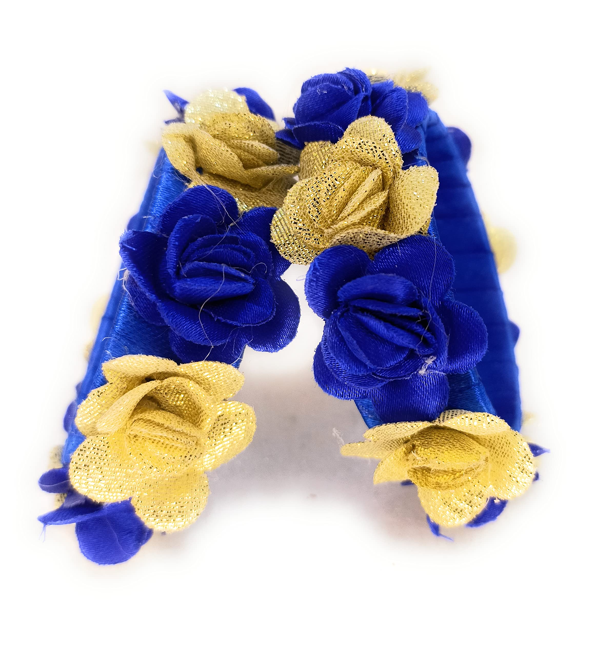 SBS Artificial Satin Flower Handcrafted kada bangles set of 02 for girl child (Blue Golden, 50 mm diameter(4-5 year old)) (B0BZWPH6F5) Amazon Price History, Amazon Price Tracker