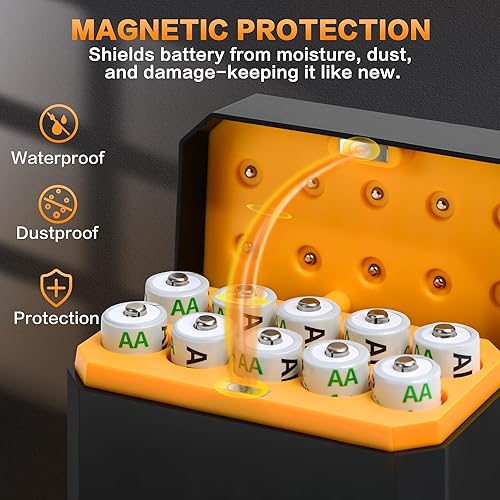 Miniatura 2 de Paquete de 10 baterías AA recargables de litio con estación de carga, batería AA de 1.5 V 3000 mWh, batería AA de litio de larga duración con caja