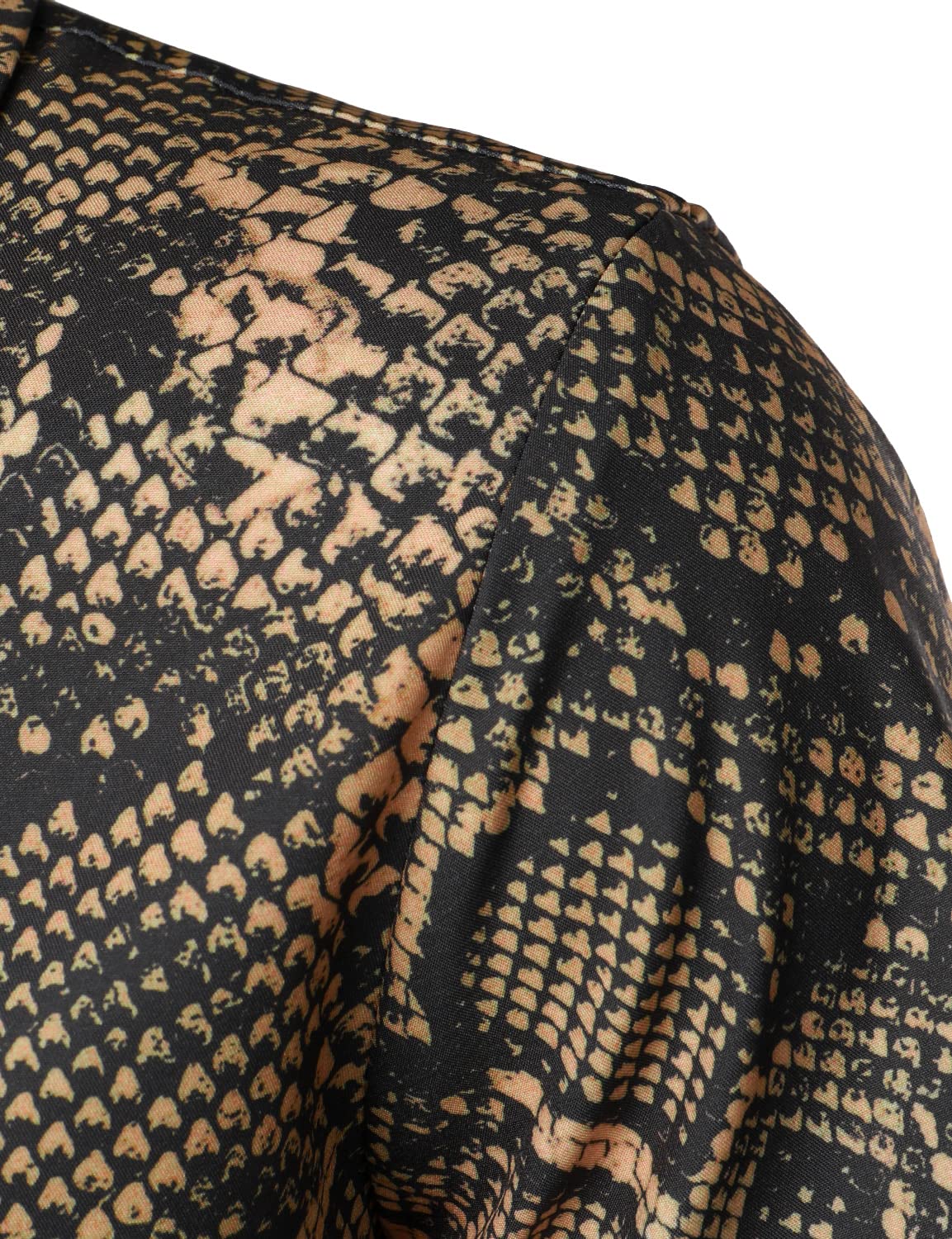 PARKLEES Camisa de manga corta con estampado de leopardo para hombre, informal, con estampado de guepardo, camisa abotonada