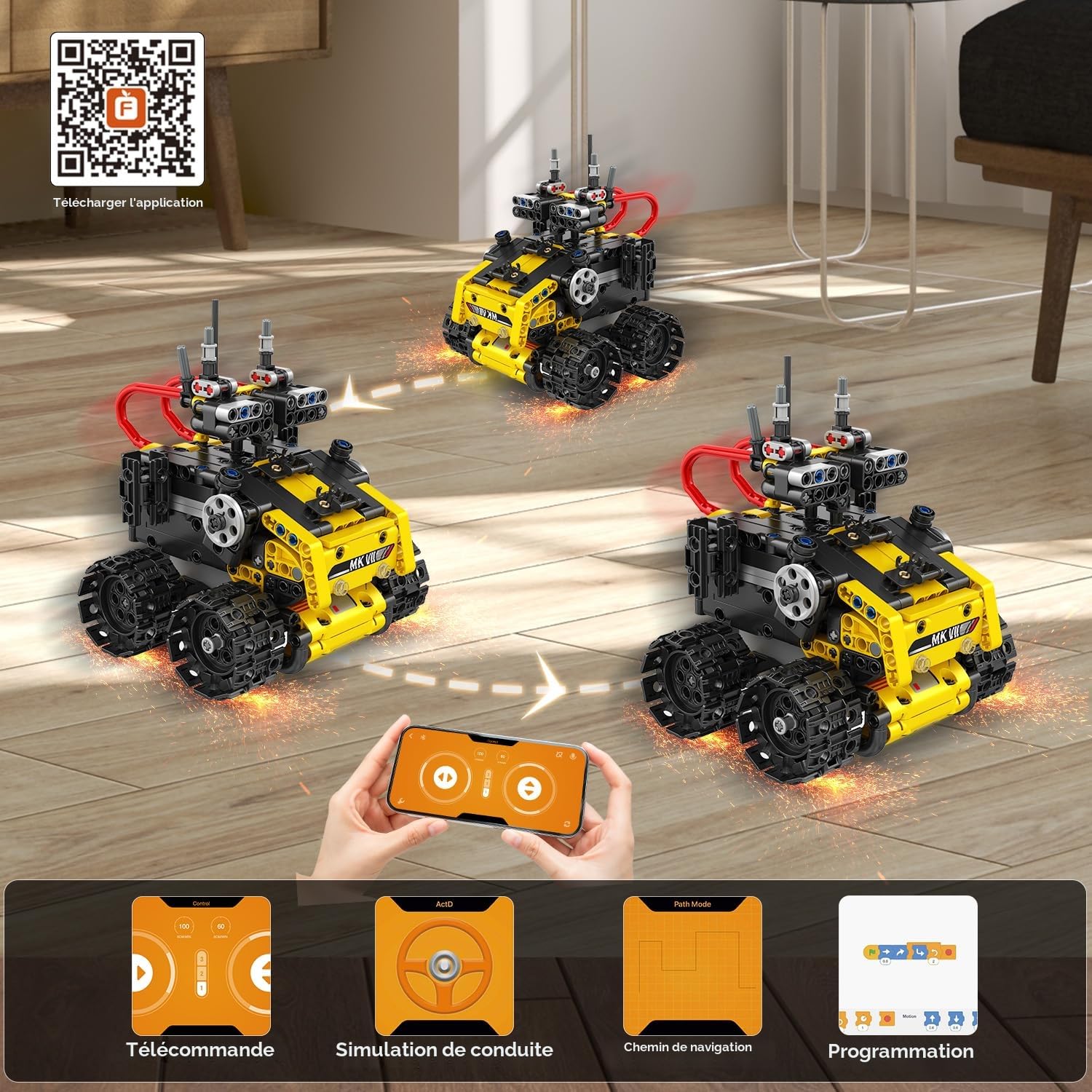 CUBIMANA Robot Jouets de Construction pour Enfants - 5 en 1 Applications et Jouets Technologiques Télécommandés, Robot Mur/Ingénierie/Jouets Mech Scorpion, Cadeaux pour Enfants Garçons Filles