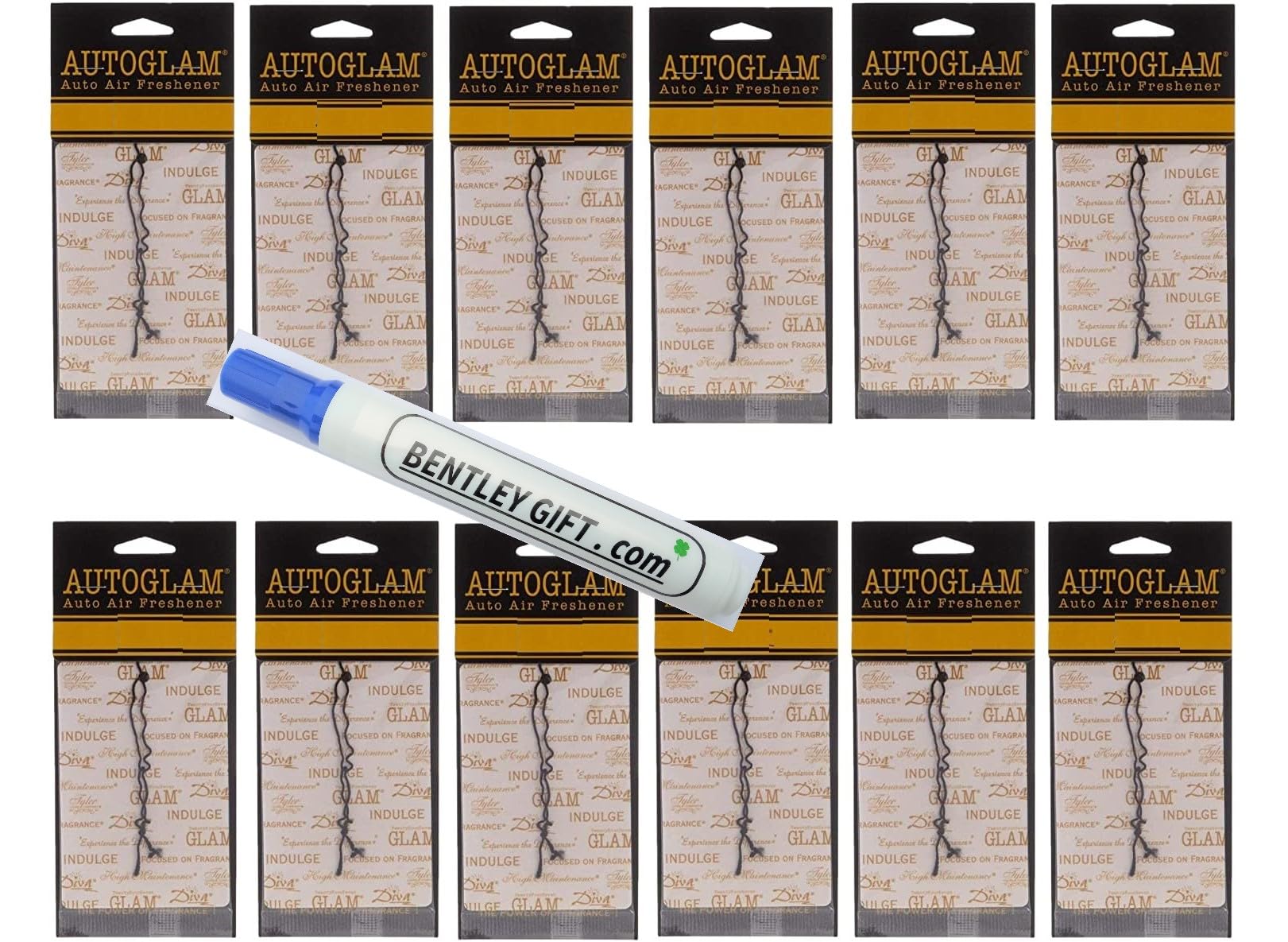 Tyler Candles Autoglam Auto Air Freshener - Sample All 12 scents (Bless your heart, Cowboy, Diva, Fleur de lis, French market, High maintenance, Icon, Kathina, Limelight, Platinum, Trophy, Wishlist)