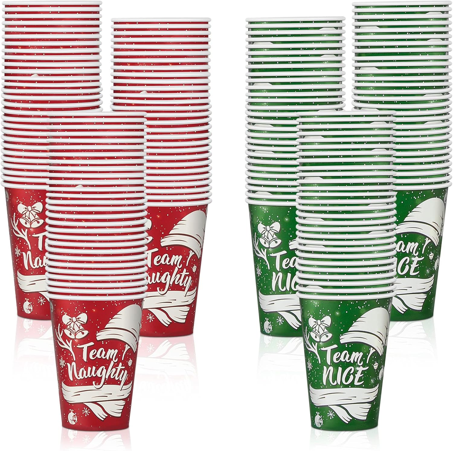 100 Pcs Disposable Christmas Cups 12 oz Paper Cups