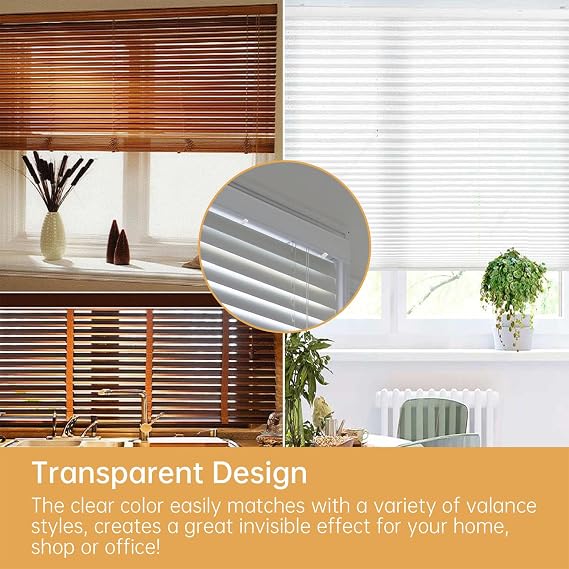 Valance Clips, 12Pcs 2.5 Inch Clear Horizontal Wood Blind Hidden Valance Clips Replacement for Hunter Douglas Blinds