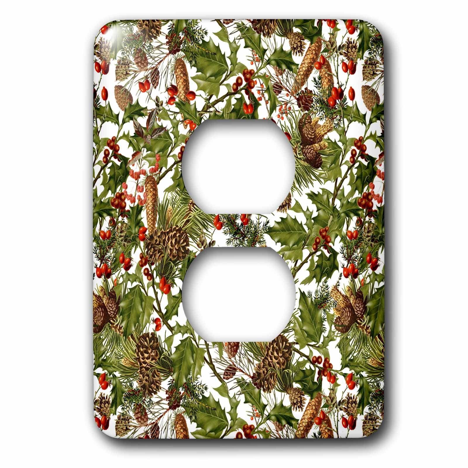 Funda para enchufe de acebo navideño para decorar el salón en invierno