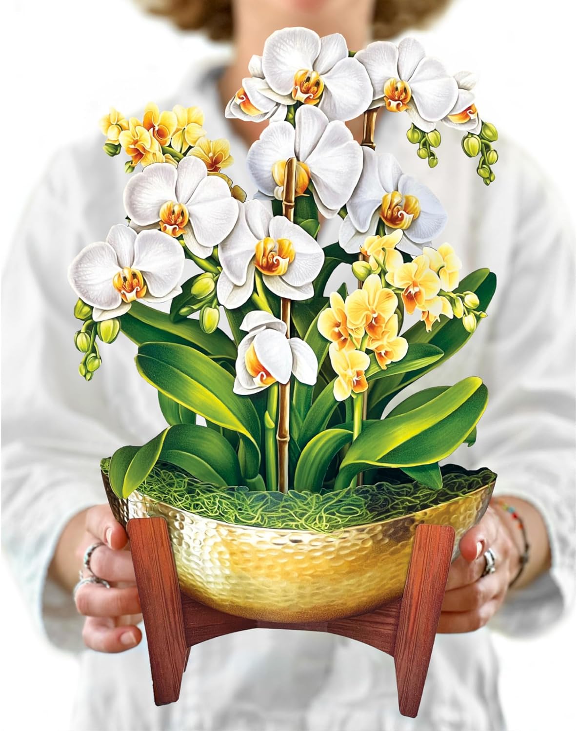 Freshcut Paper Pop Up Cards, Serenity Orchid, 12 Inch Life Sized Forever Flower Bouquet 3D Popup Greeting Card, Birthday Cards, Get Well Gifts, Blank Notecard & Envelope